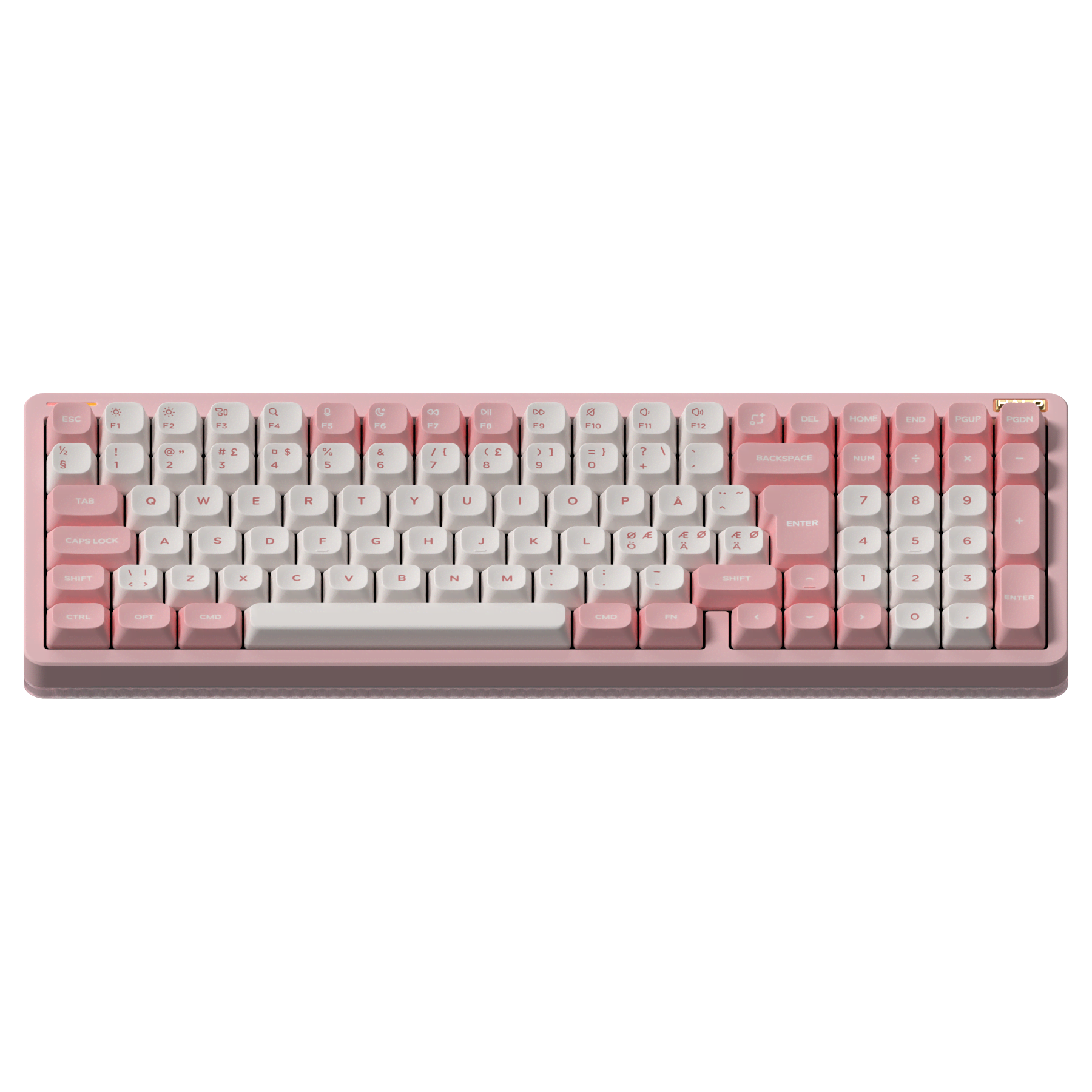 NuPhy Halo96 V2 Sakura Fizz - Lemon - Gaming Tastatur - Nordisk - Pink Tastatur 0205085
