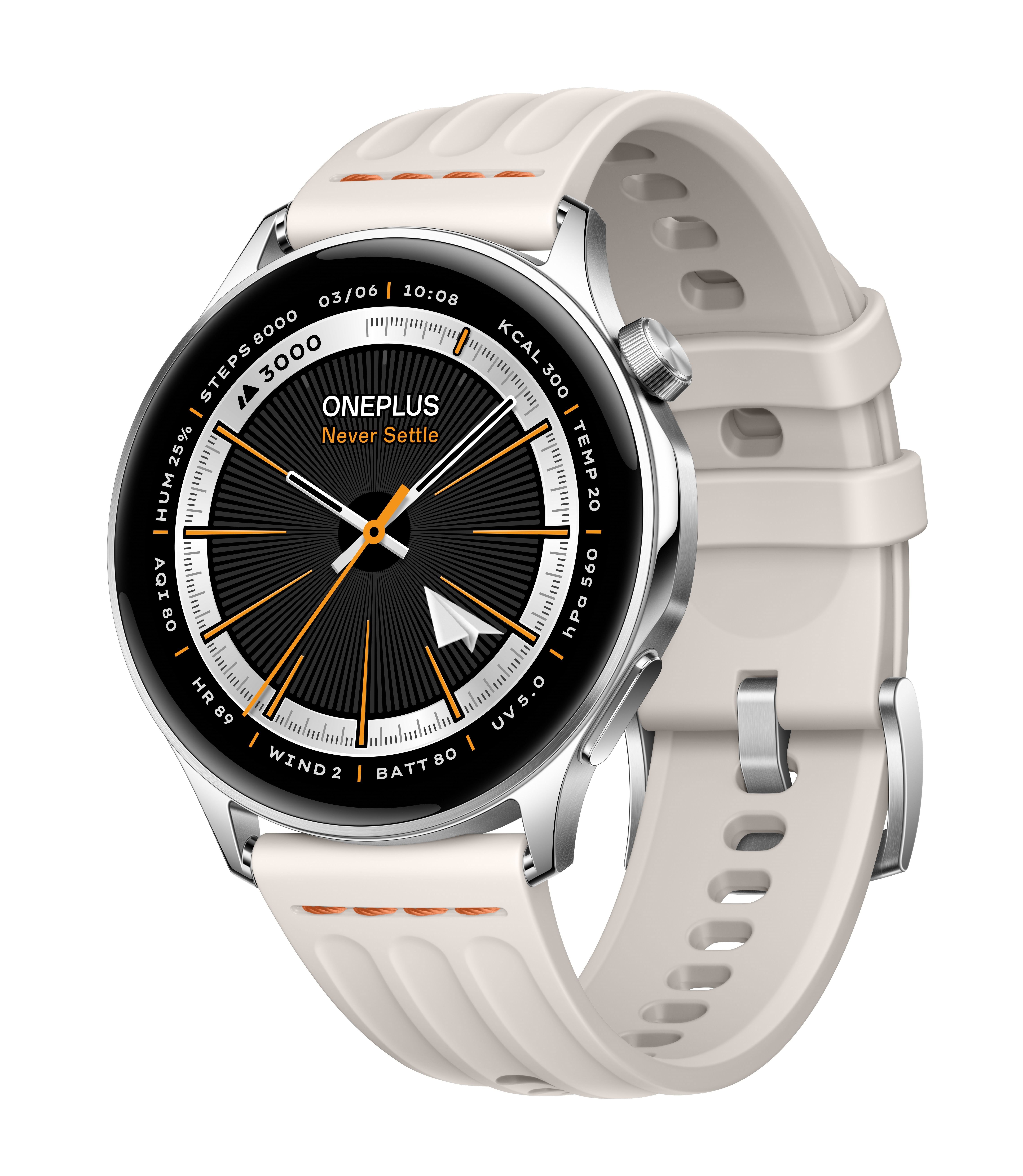 OnePlus Watch Lite 45mm - Silver Smartwatch Fløde 5491100521