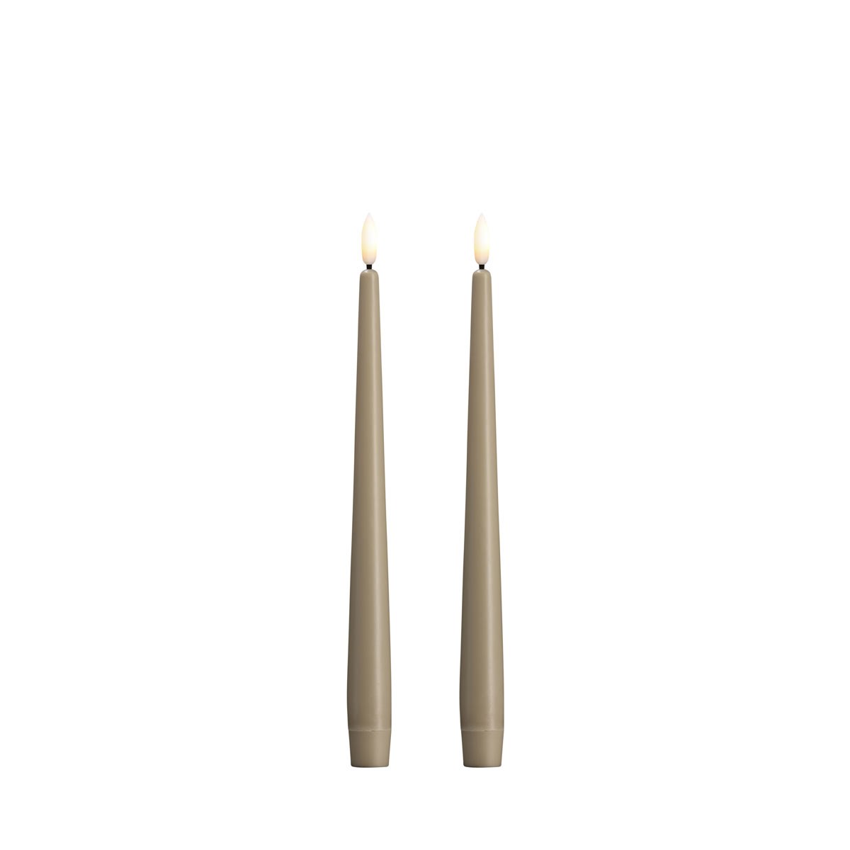 Moods & More LED taper candle - Slim - Kit grey - 23x250 mm - 2 pcs Boligindretning M50-KG023250
