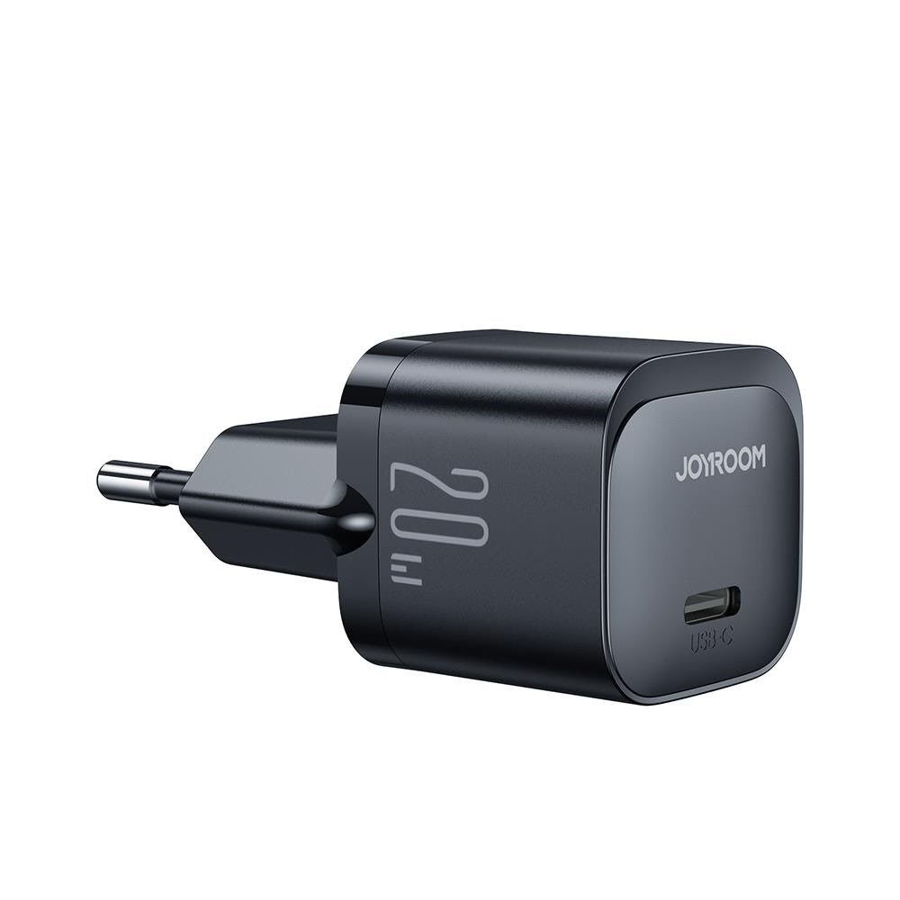 Joyroom Mini charger USB C 20W PD JR-TCF02 - black Mobil Oplader JR-TCF02B