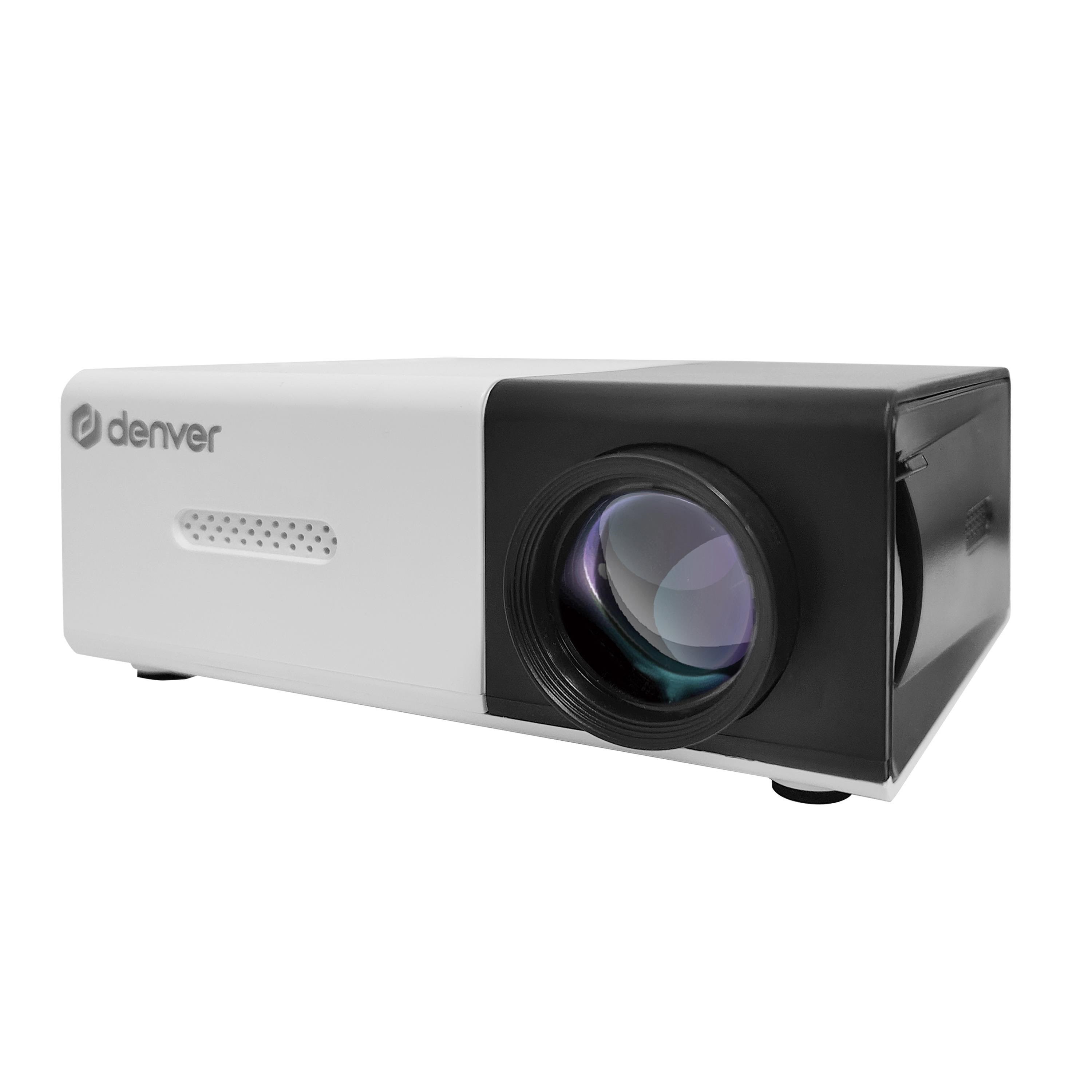 DENVER Projektor PR-1000 - Mini projector with included power adaptor and HDMI cables. - 320 x 240 - 30 lumens Projektor Hvid