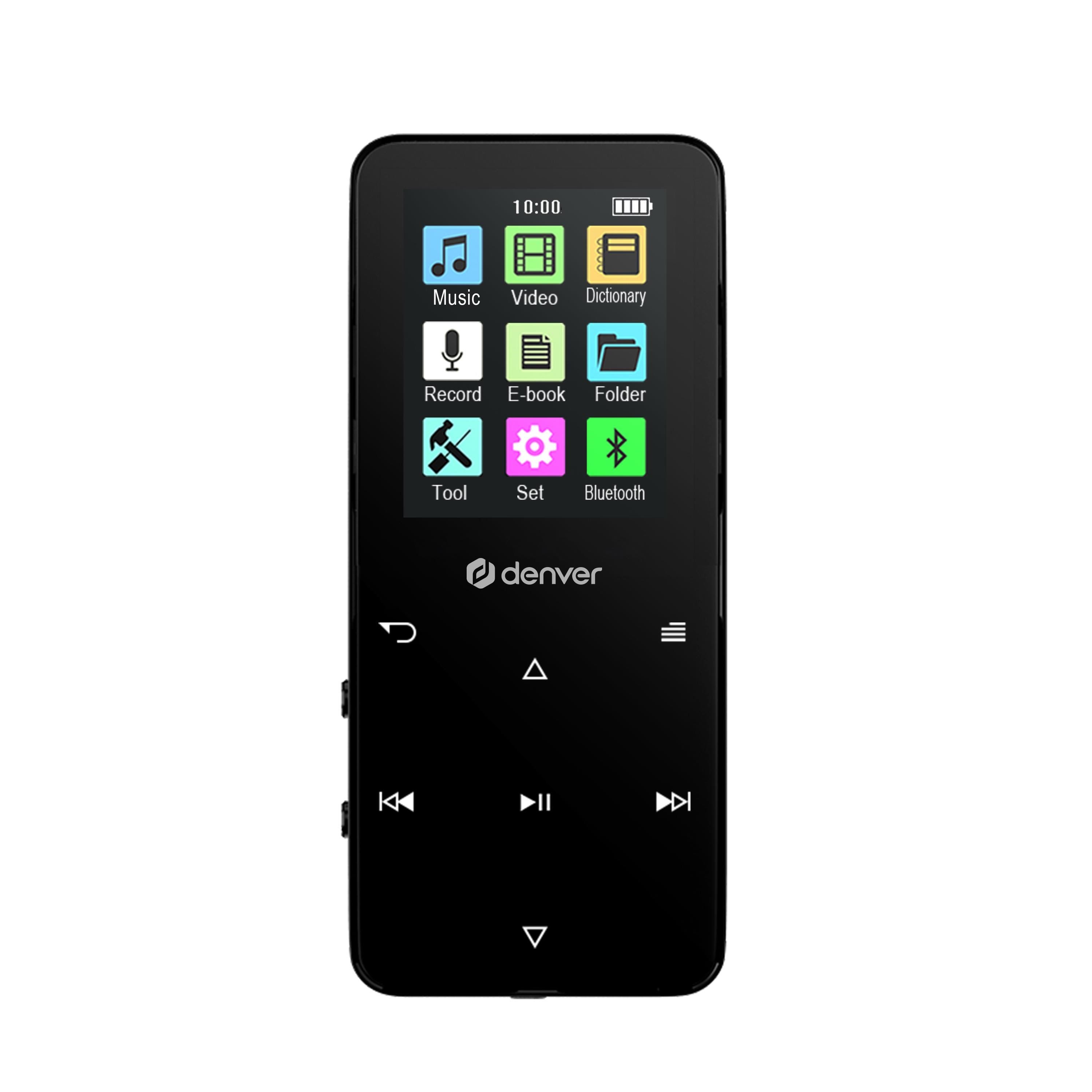 DENVER MP-1830B BLACK - MP4 media player with built-in bluetooth and rechargeable battery - MP3-Afspiller 4 GB Mp3 Afspiller