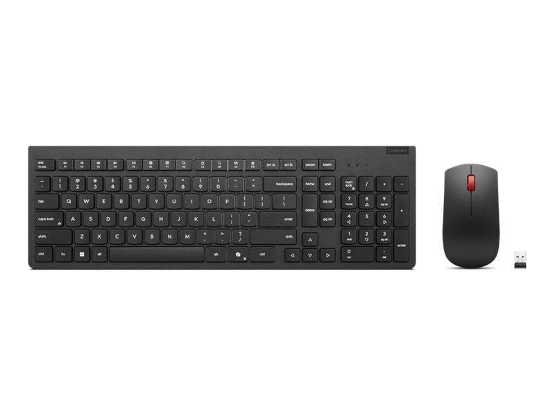 Lenovo Essential Wireless Combo Gen 2 - keyboard and mouse set - QWERTY - US/Europe - black Input Device - Tastatur & Mus sæt - Engelsk - Sort