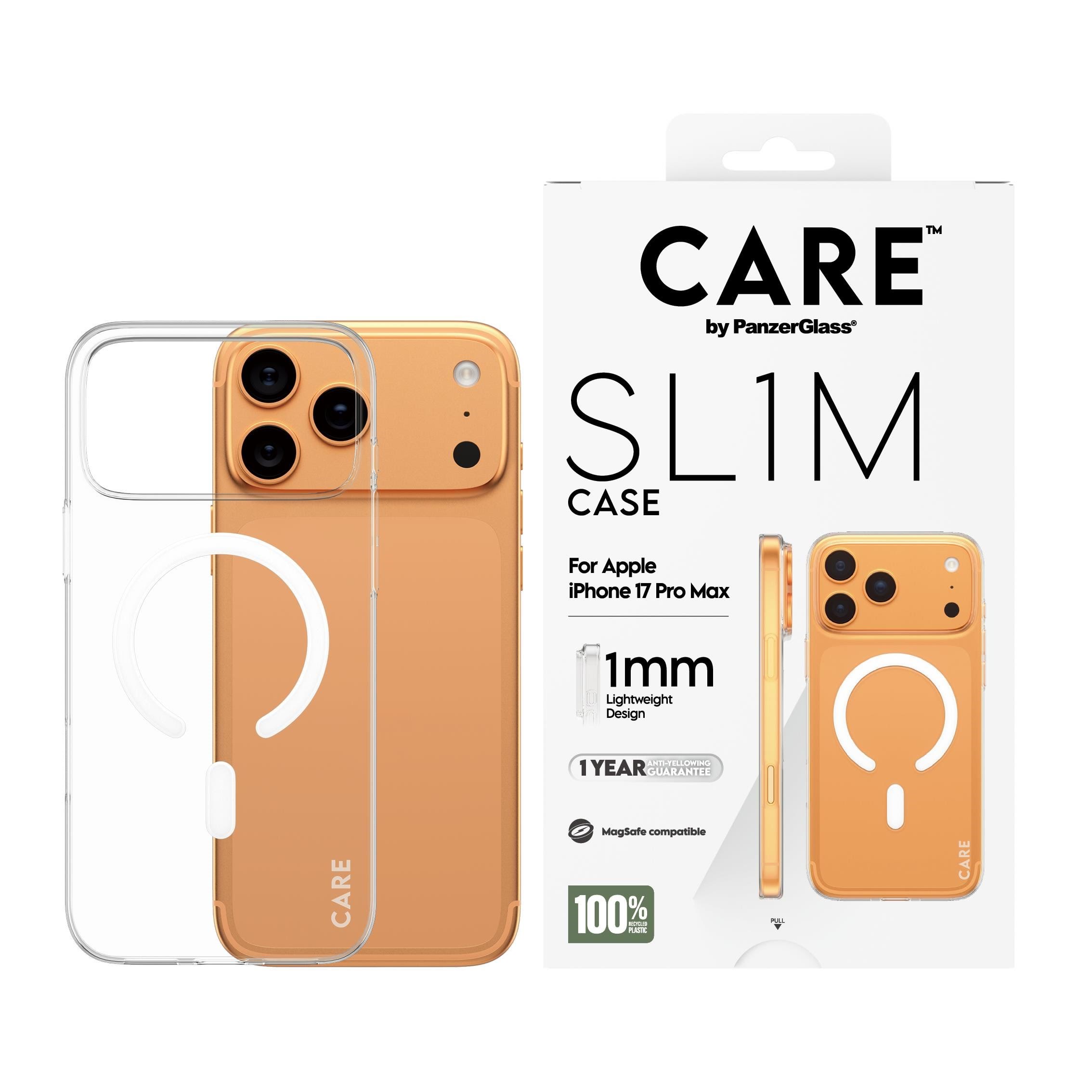 CARE by PanzerGlass SL1M Case Transparent w. MagSafe iPhone 17 Pro Max Mobilcover CR45506