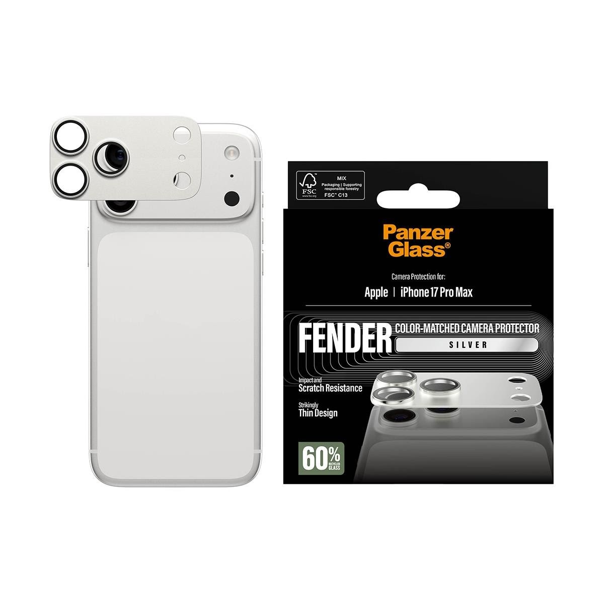 PanzerGlass Fender Camera Protector Silver iPhone 17 Pro Max Mobil Tilbehør PG12980