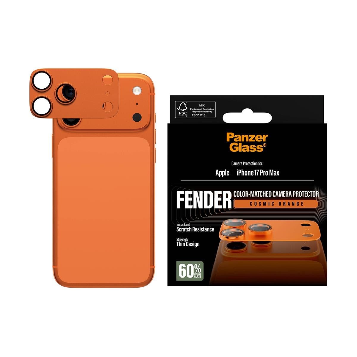 PanzerGlass Fender Camera Protector Cosmic Orange iPhone 17 Pro Max Mobil Tilbehør PG58205