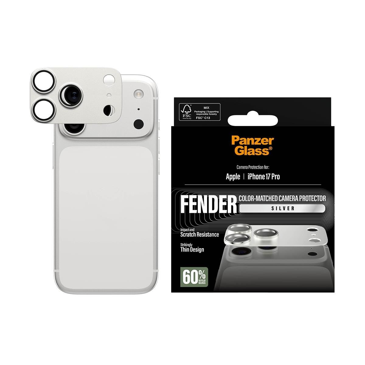 PanzerGlass Fender Camera Protector Silver iPhone 17 Pro Mobil Tilbehør PG59749