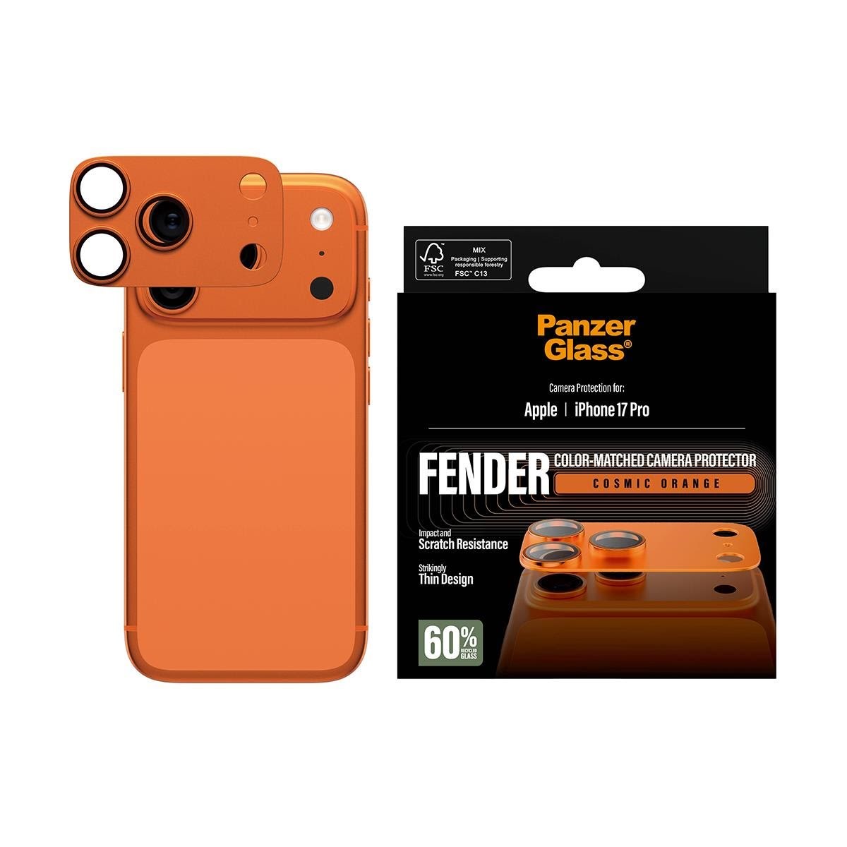 PanzerGlass Fender Camera Protector Cosmic Orange iPhone 17 Pro Mobil Tilbehør PG91919