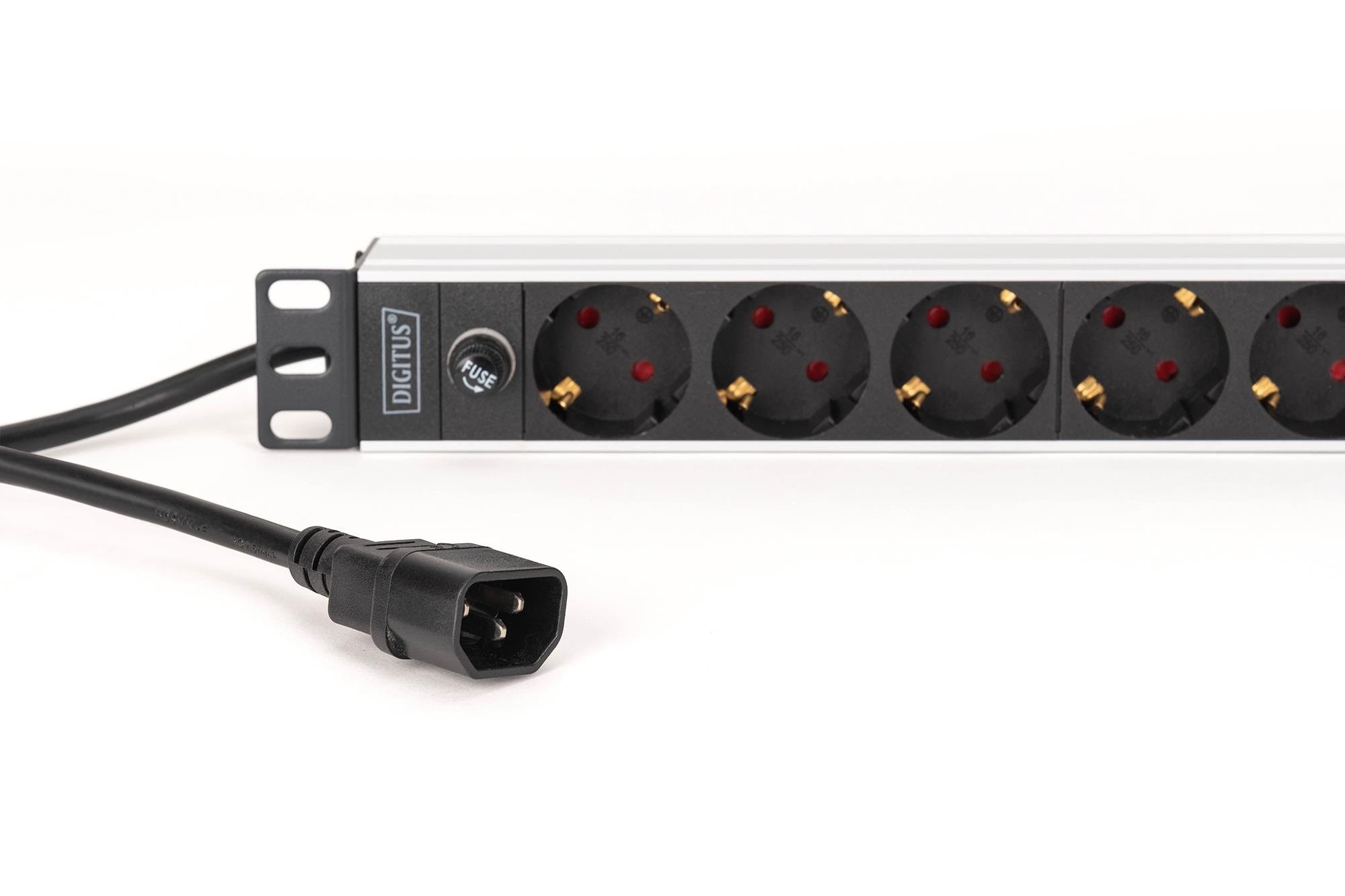 DIGITUS 9-Port - 1U - Aluminum PDU Strømkabel Sort DN-95437