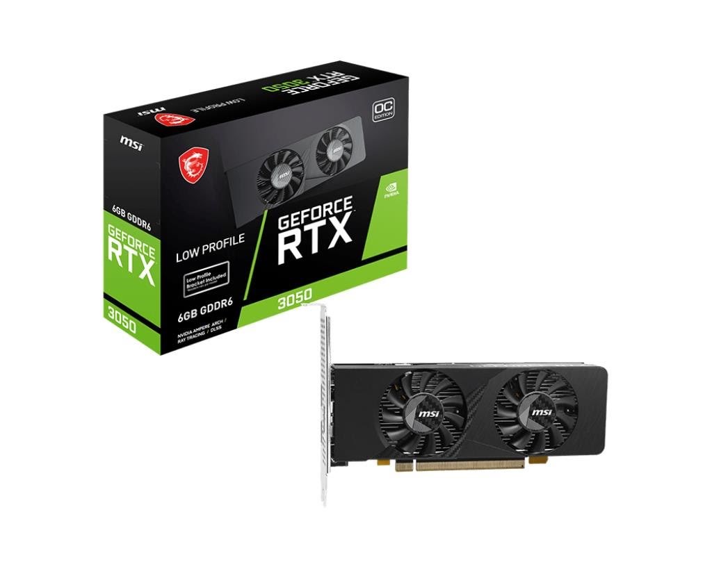 MSI GeForce RTX 3050 LP E OC - 6GB GDDR6 RAM - Grafikkort Grafikkort Sort RTX 3050 LP E 6G OC