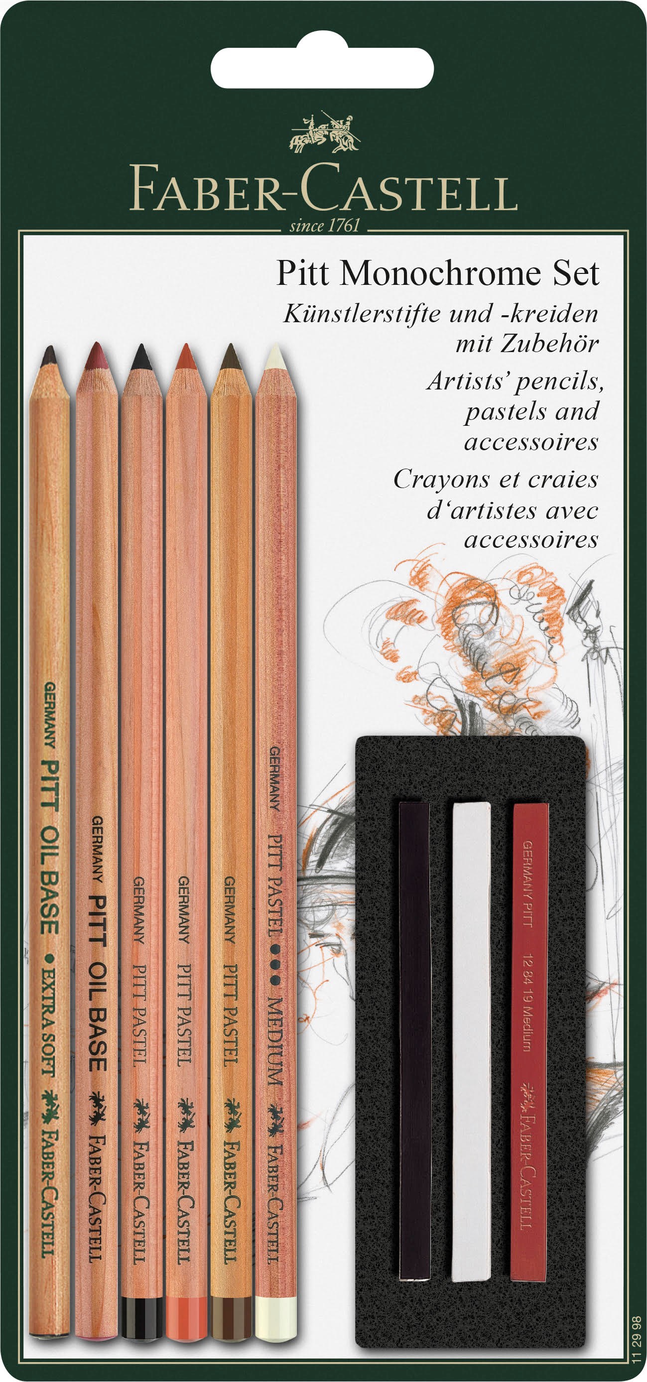 Faber-Castell Pitt monoc.pastel pencil + kridt BK Tegneværktøj Farvet blyant 112998