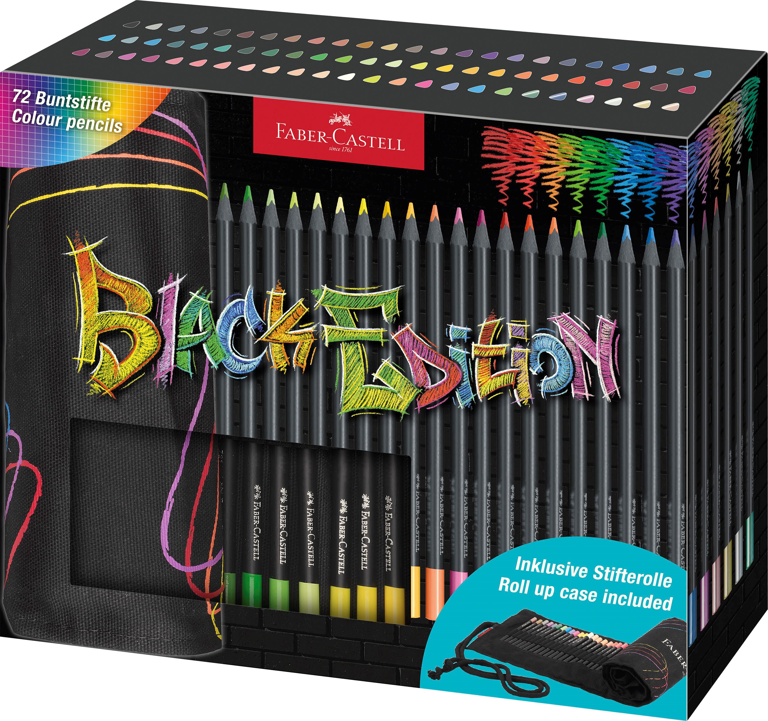Faber-Castell Black Edition farveblyant penalhus rulle 72 ass Tegneværktøj Farvet blyant 116418