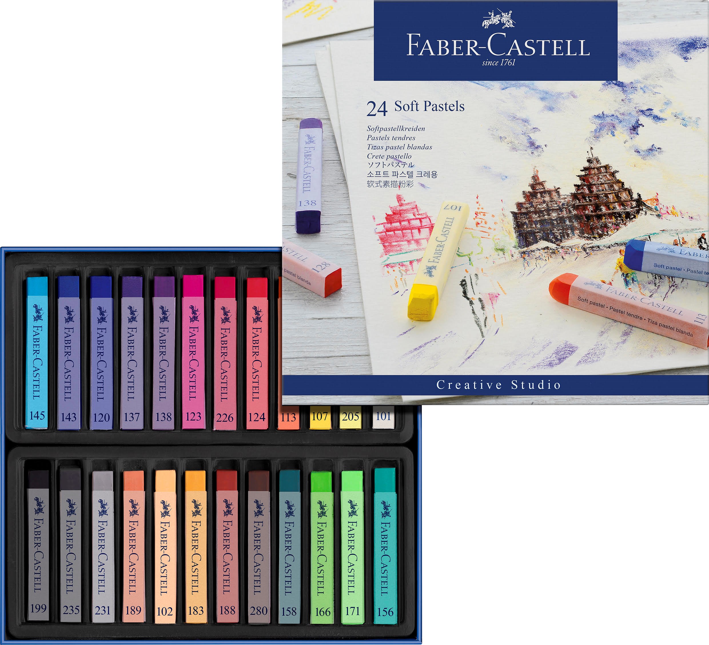 Faber-Castell Soft pastel Kridt, æske/24 ass. Tegneværktøj 128324