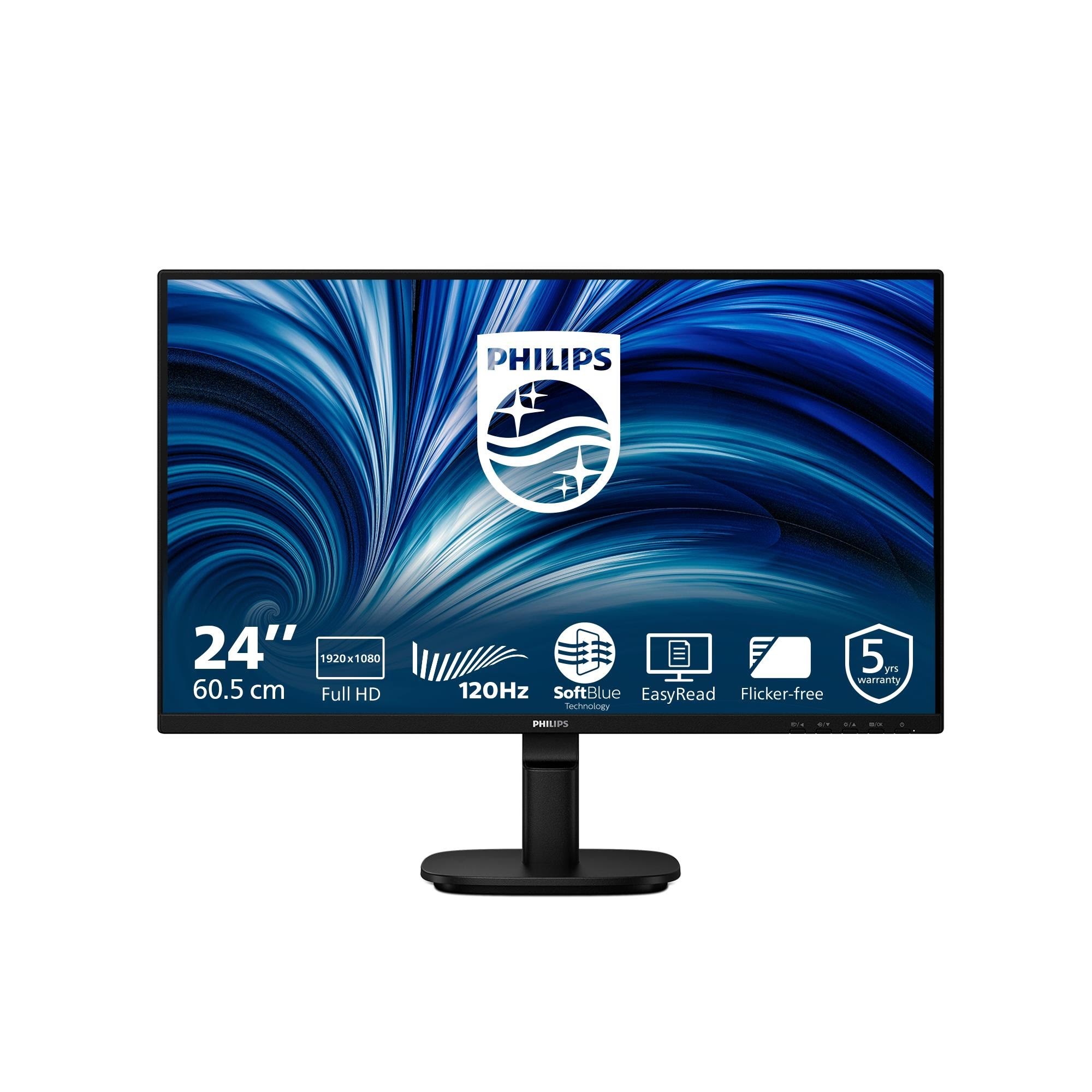 24" Philips 24B2N2200 - 1920x1080 (FHD) - 120Hz - IPS Computerskærm Black 24B2N2200/00