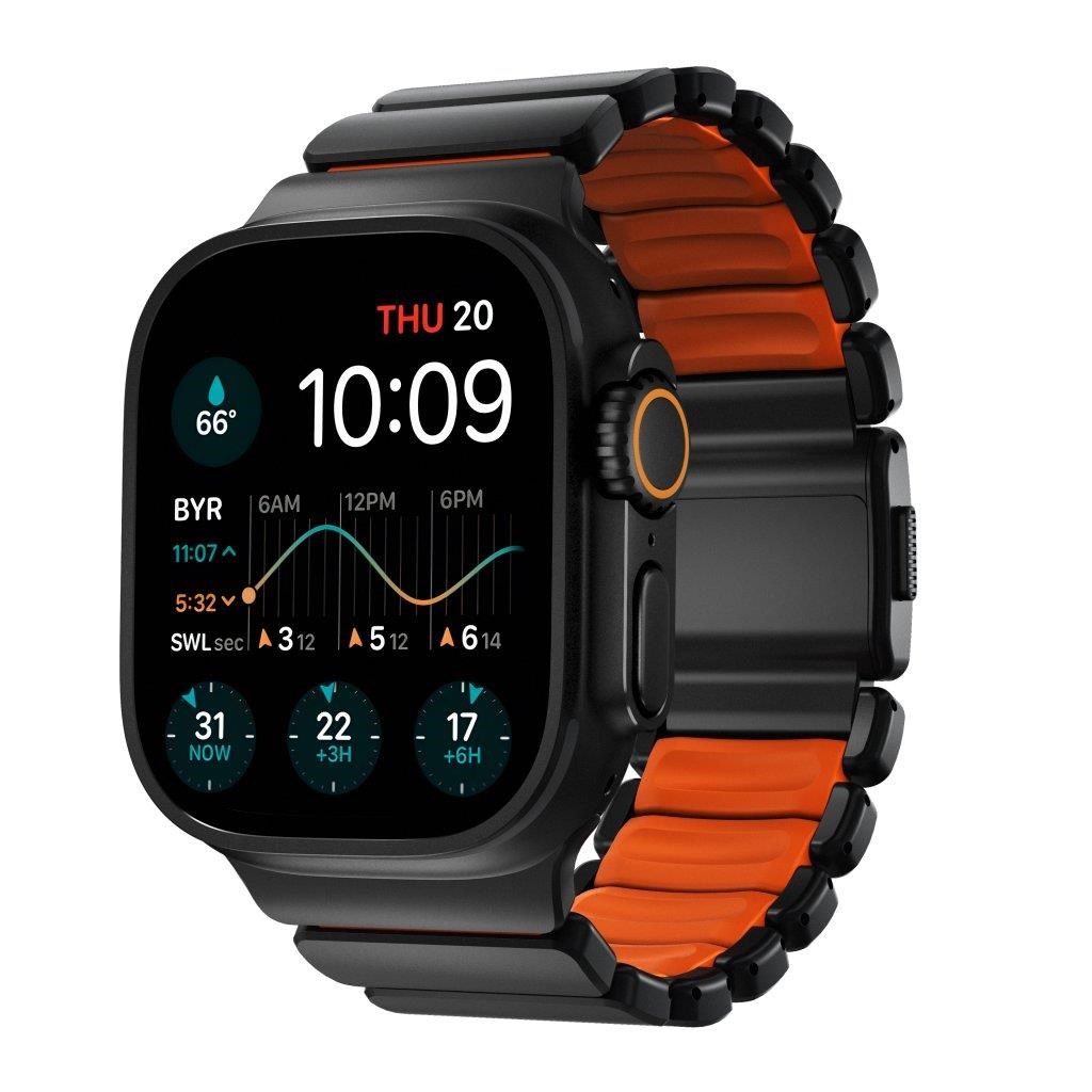 Nomad Stratos Band - 49mm | Black Titanium | Ultra Orange FKM Smartwatch Tilbehør NM011116858