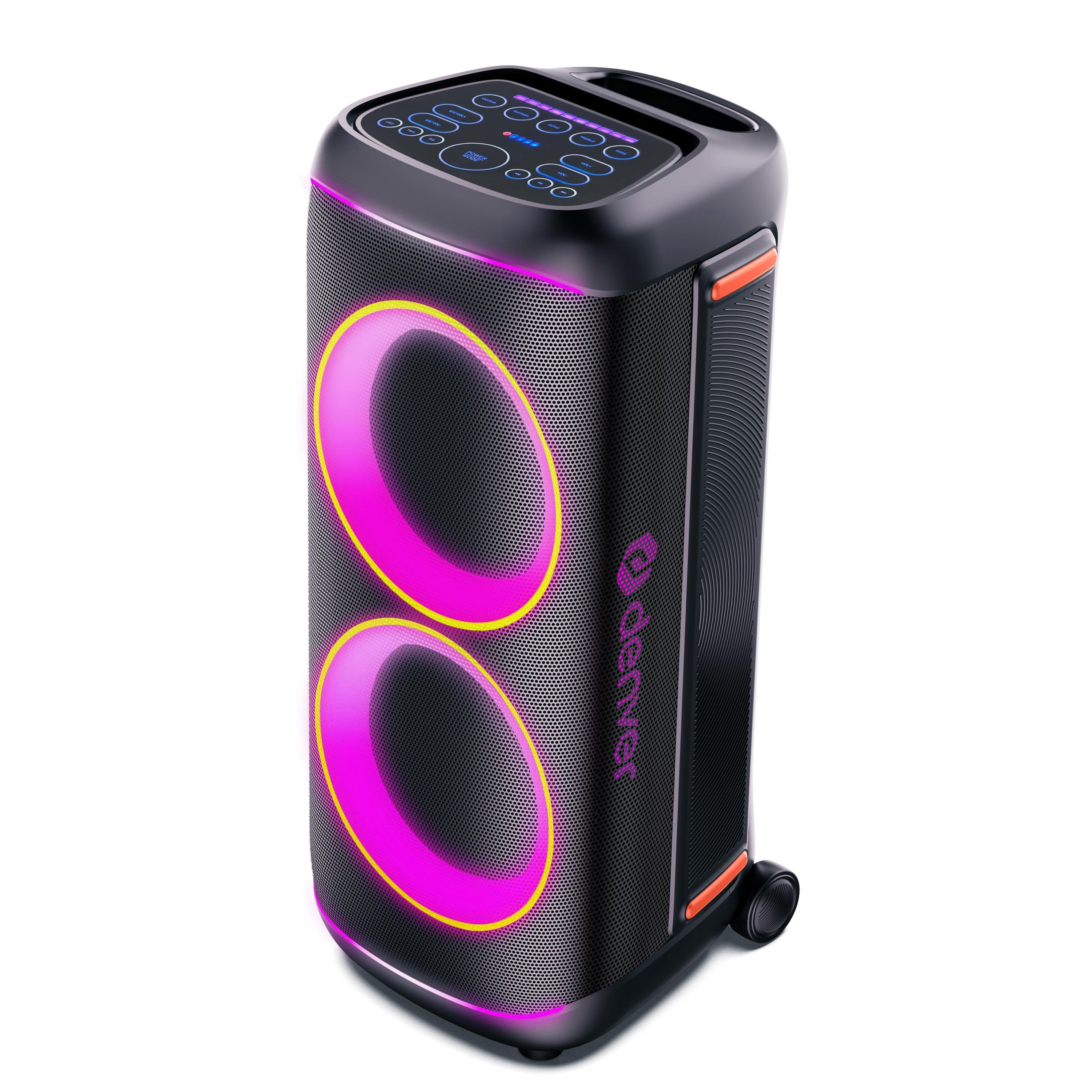DENVER BPS-470 - Bluetooth Party Speaker with LED light & 2 x 10" woofers - Black Baerbare Fest Hoejtalere