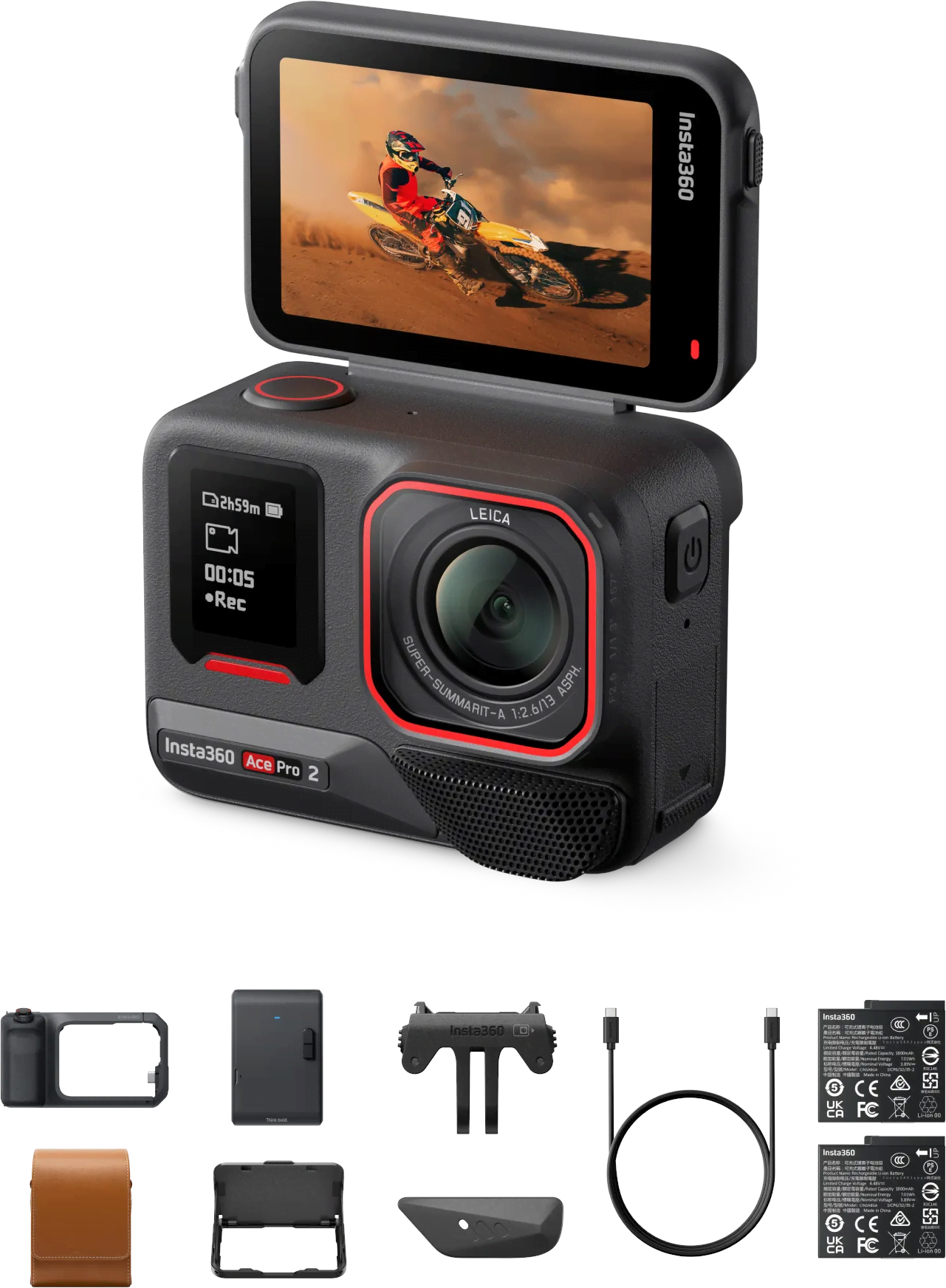 Insta360 Ace Pro 2 Flash Print Bundle Action Kamera Sort 6977644768938