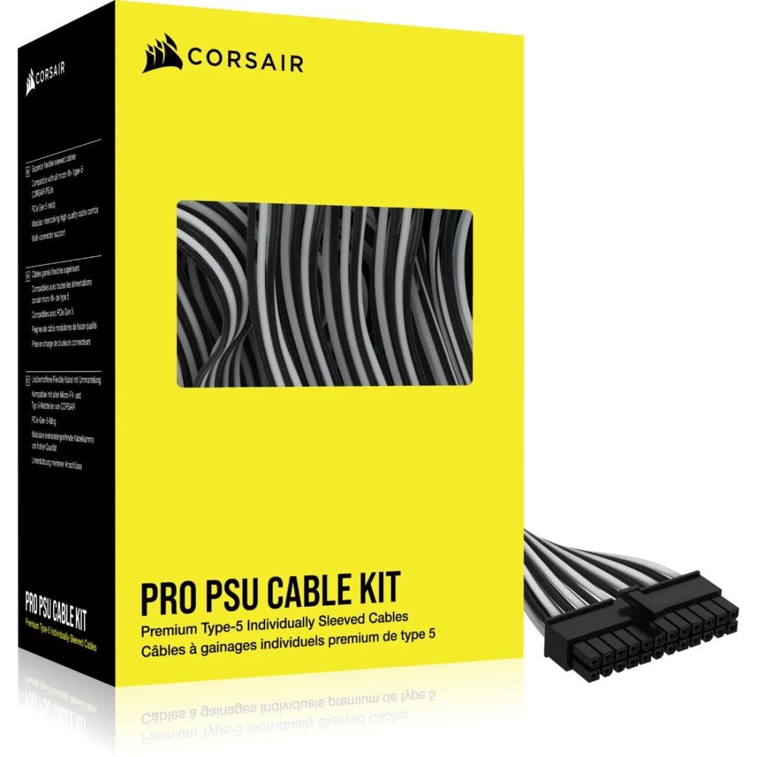 Corsair Premium Individually Sleeved Type-5 PSU Cables Pro Kit Strømkabel Sort / Hvid CP-8920294