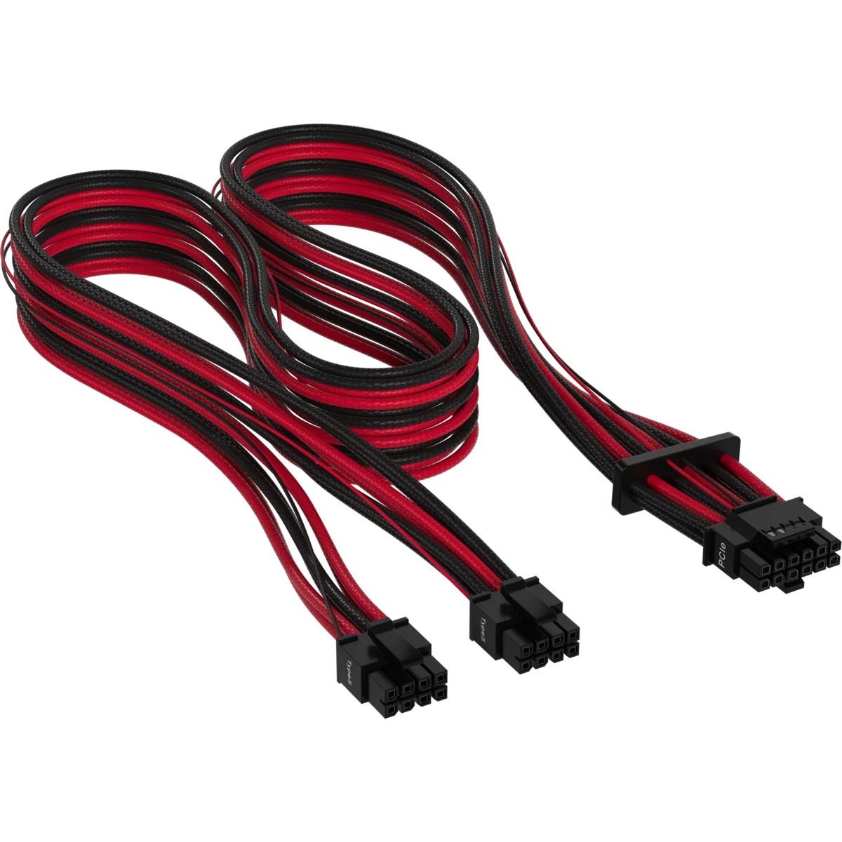 Corsair - power cable - 16(12+4)pin PCIE 5.0 12VHPWR to 8 pin PCIe power - 65 cm Strømkabel Sort CP-8920326