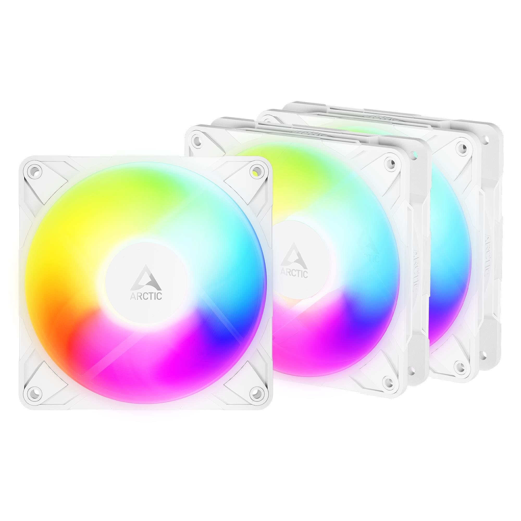 Arctic P12 Pro Reverse A-RGB (White) - 3 Pack - Kabinet køler - 120mm - Hvid