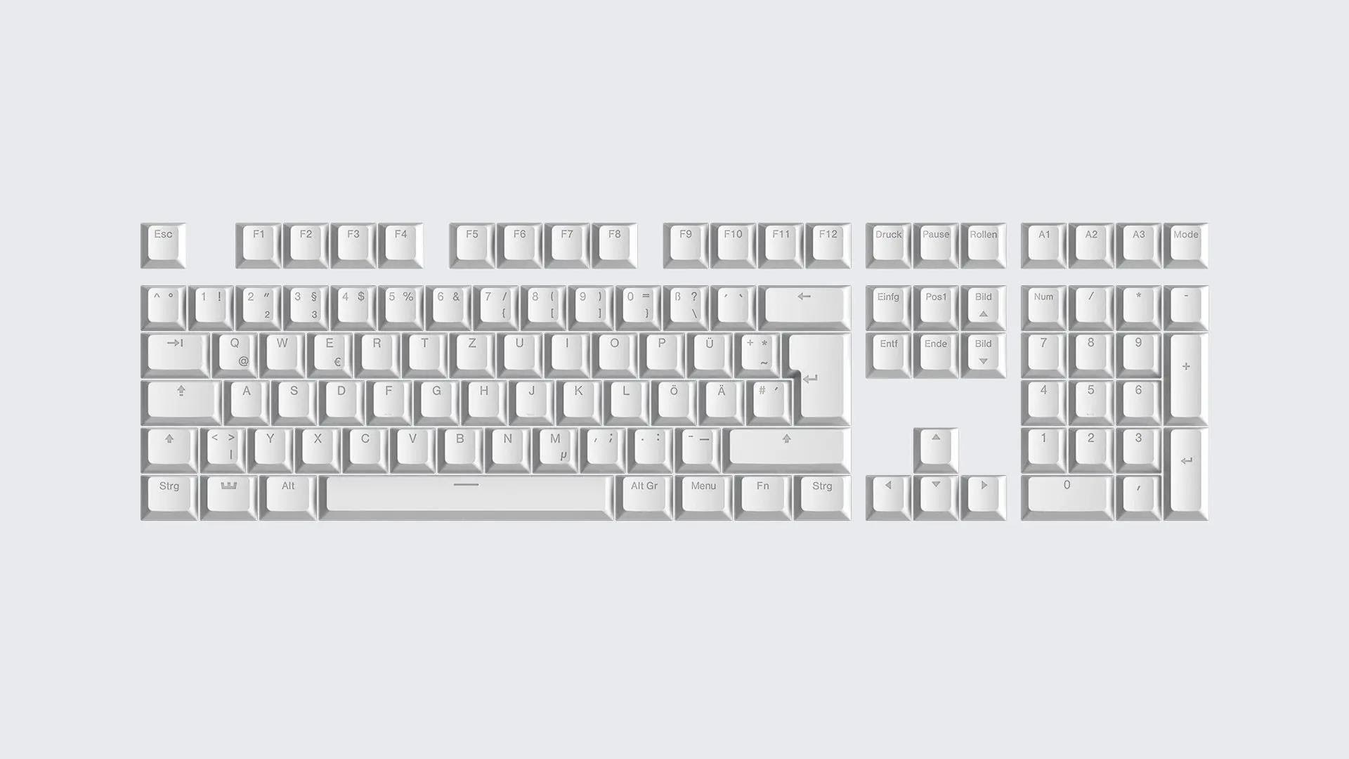 Wooting PBT ISO Keycaps - Just White - Keycaps - Tysk - Hvid Tastatur KC3-DE1-PDS-WH1