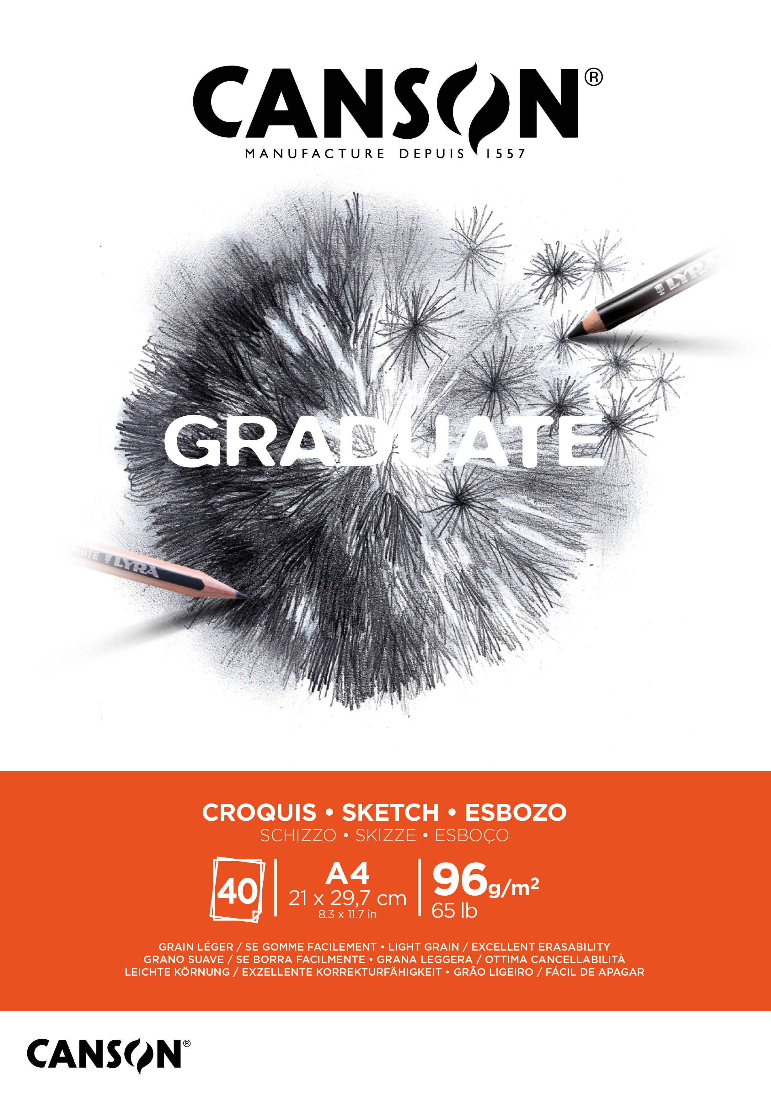 Canson Graduate Sketch Pad A4 96G 40 SH Hobbyartikel 17-400110362