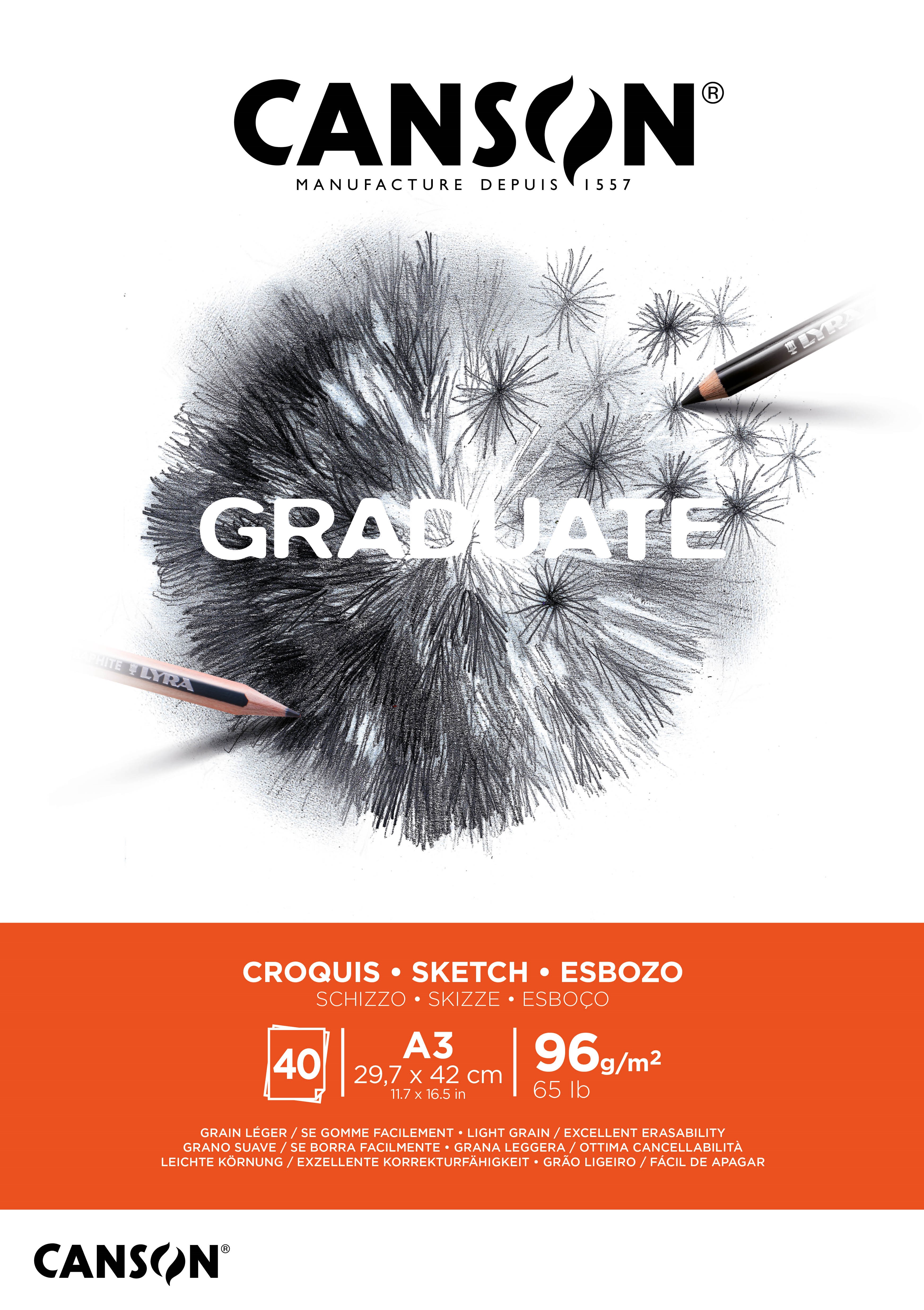 Canson Graduate Sketch Pad A3 96G 40 SH Hobbyartikel 17-400110363