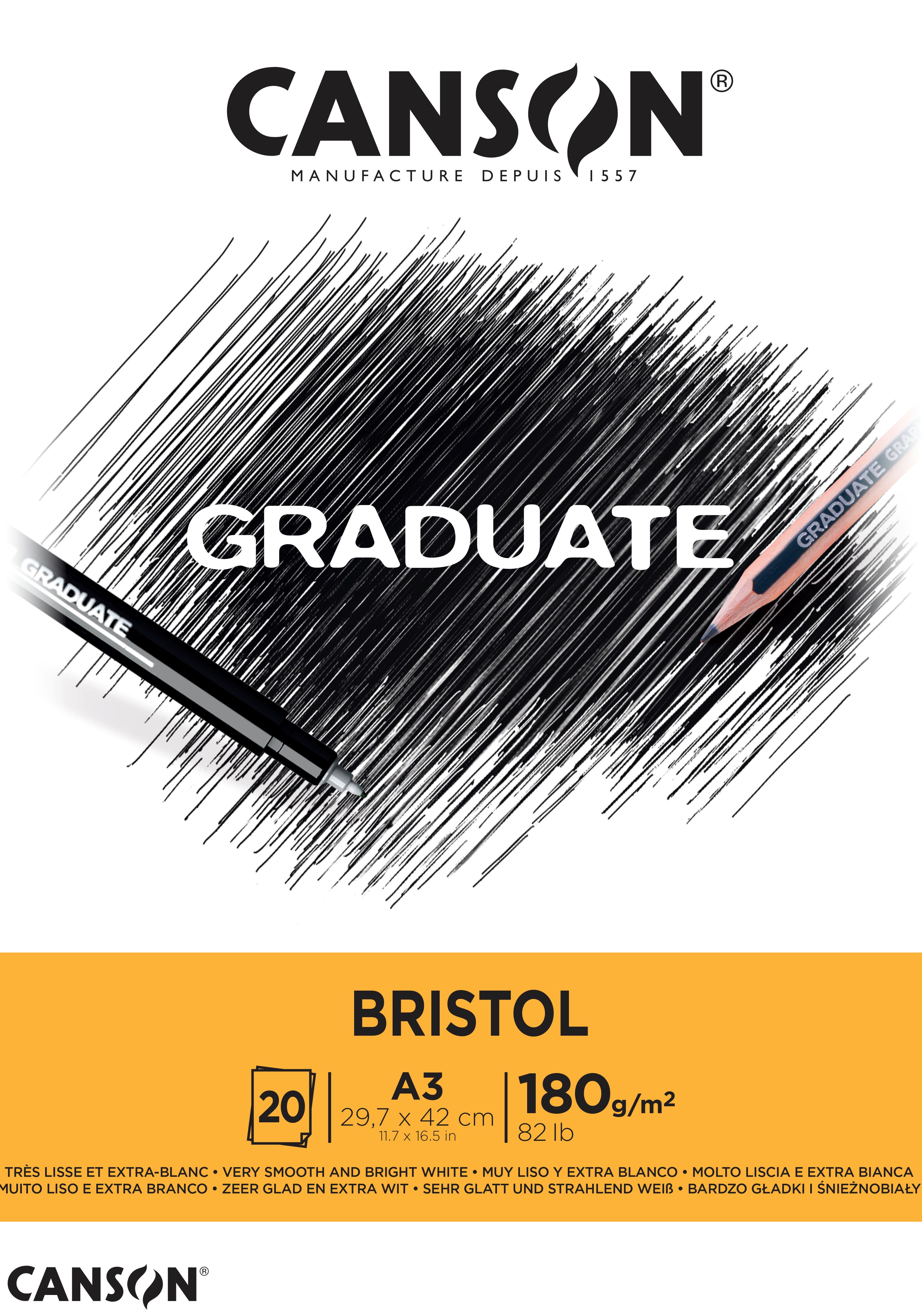 Canson Graduate Bristol A3 180G Pad 20 SH Hobbyartikel 17-400110384