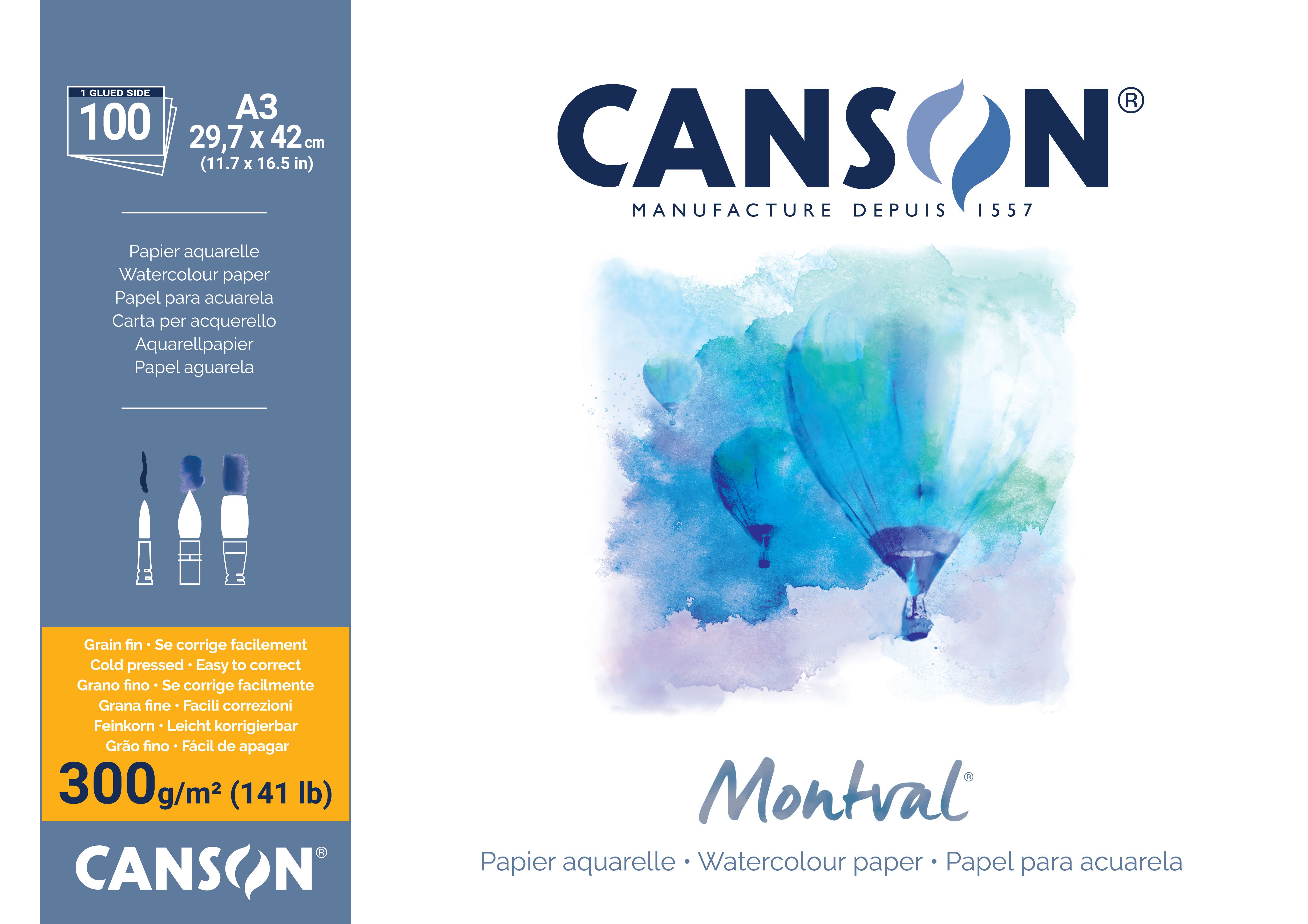 Canson Montval CP A3 300G Pad 100 SH Hobbyartikel 17-200006652
