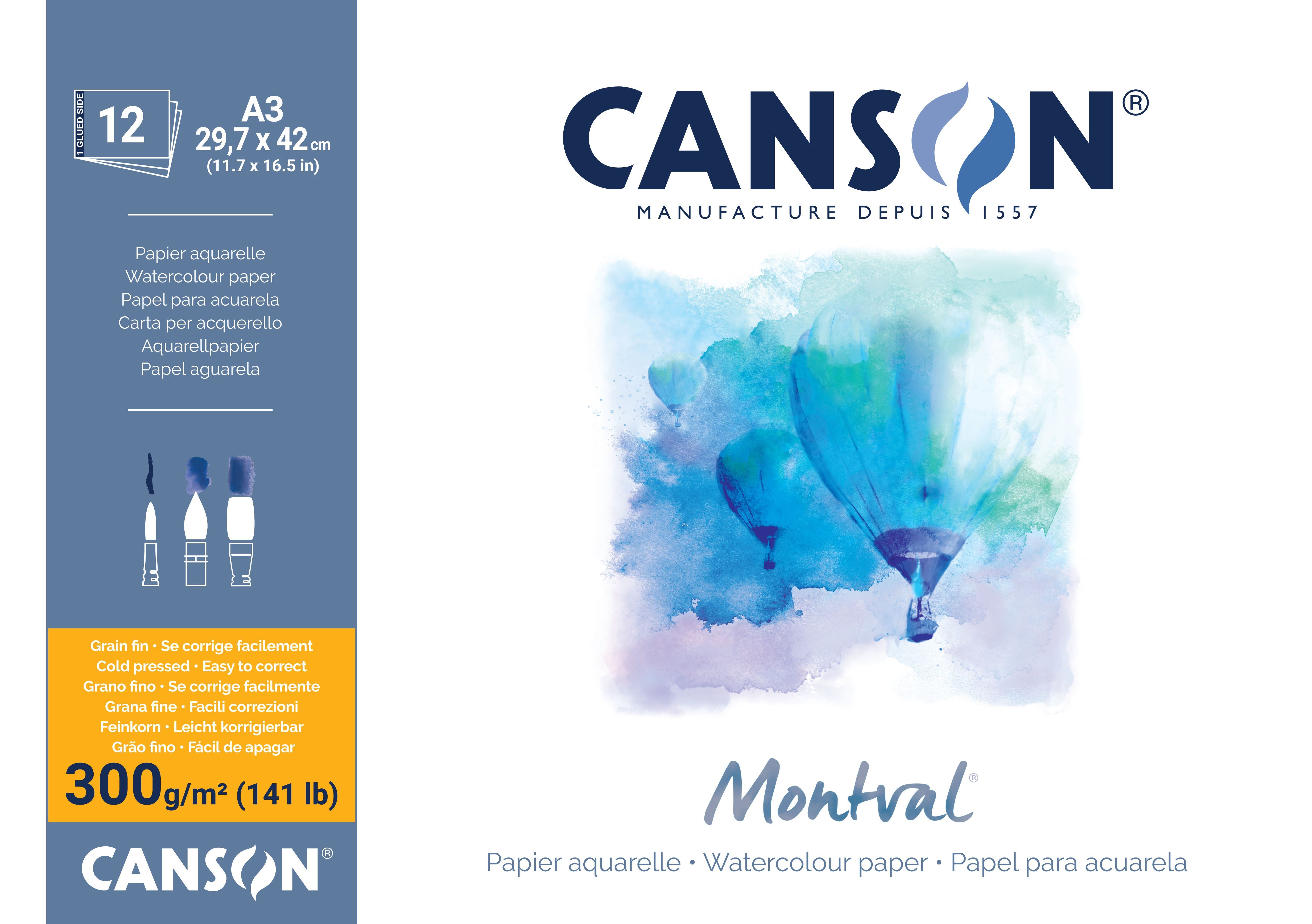 Canson Montval CP A3 300G Pad 12 SH Hobbyartikel 17-200807320