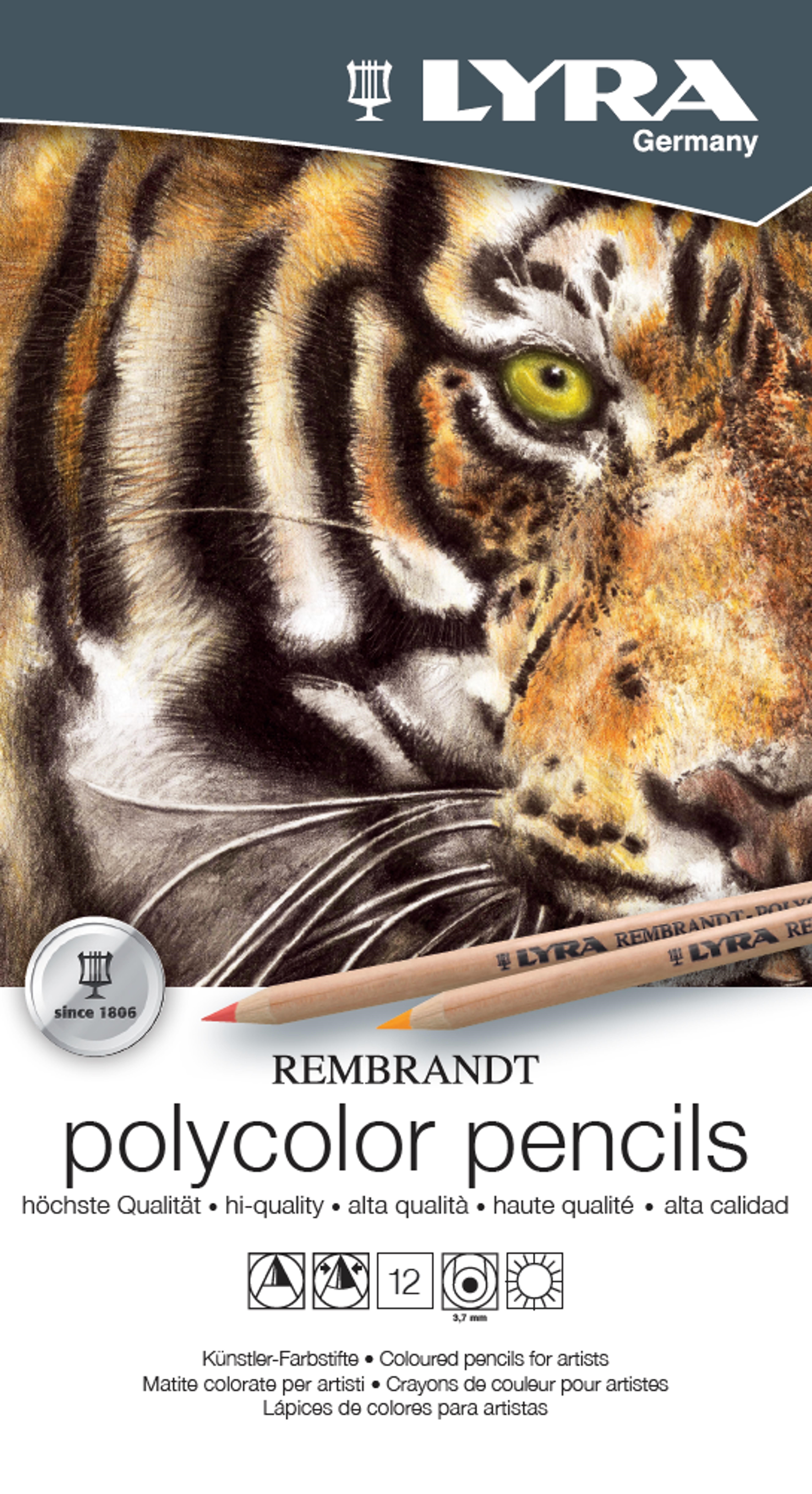 Lyra Rembrandt Polycolor Tin Box 12 pcs Hobbyartikel 1-2001120