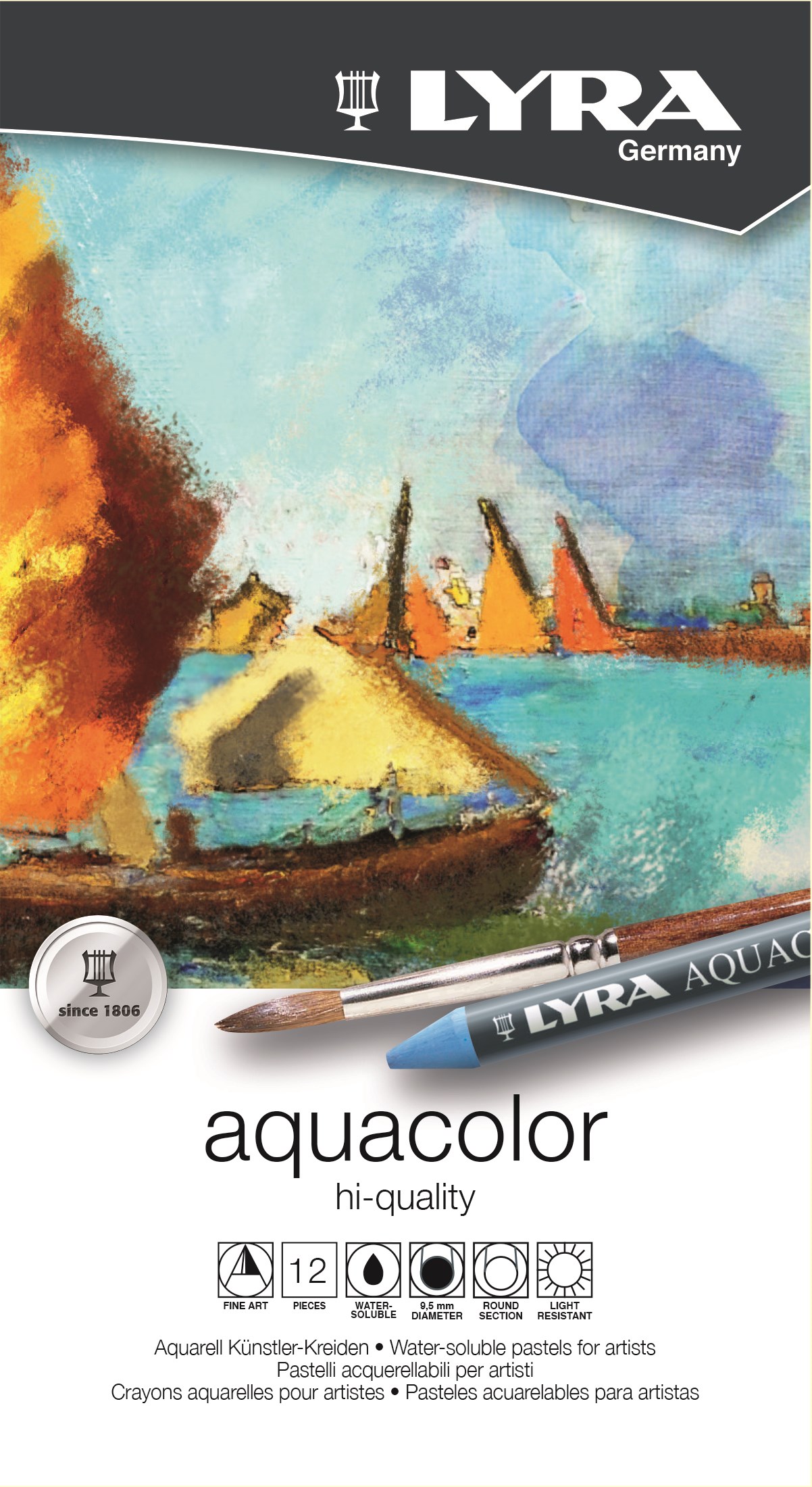 Lyra Aquacolor Metal Case 12 pcs Tegneværktøj 1-5611120