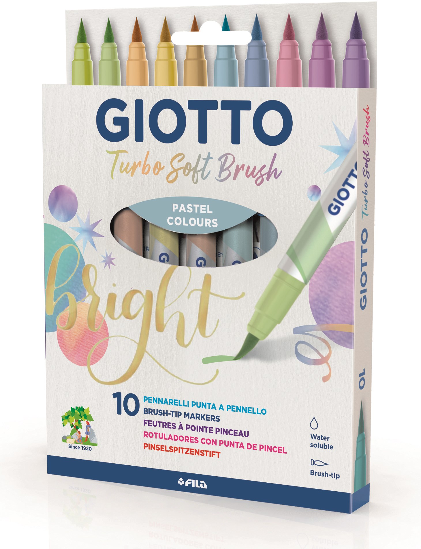 Giotto Turbo Soft Brush Pastel Colours 10 pcs BL Tegneværktøj 11-426900