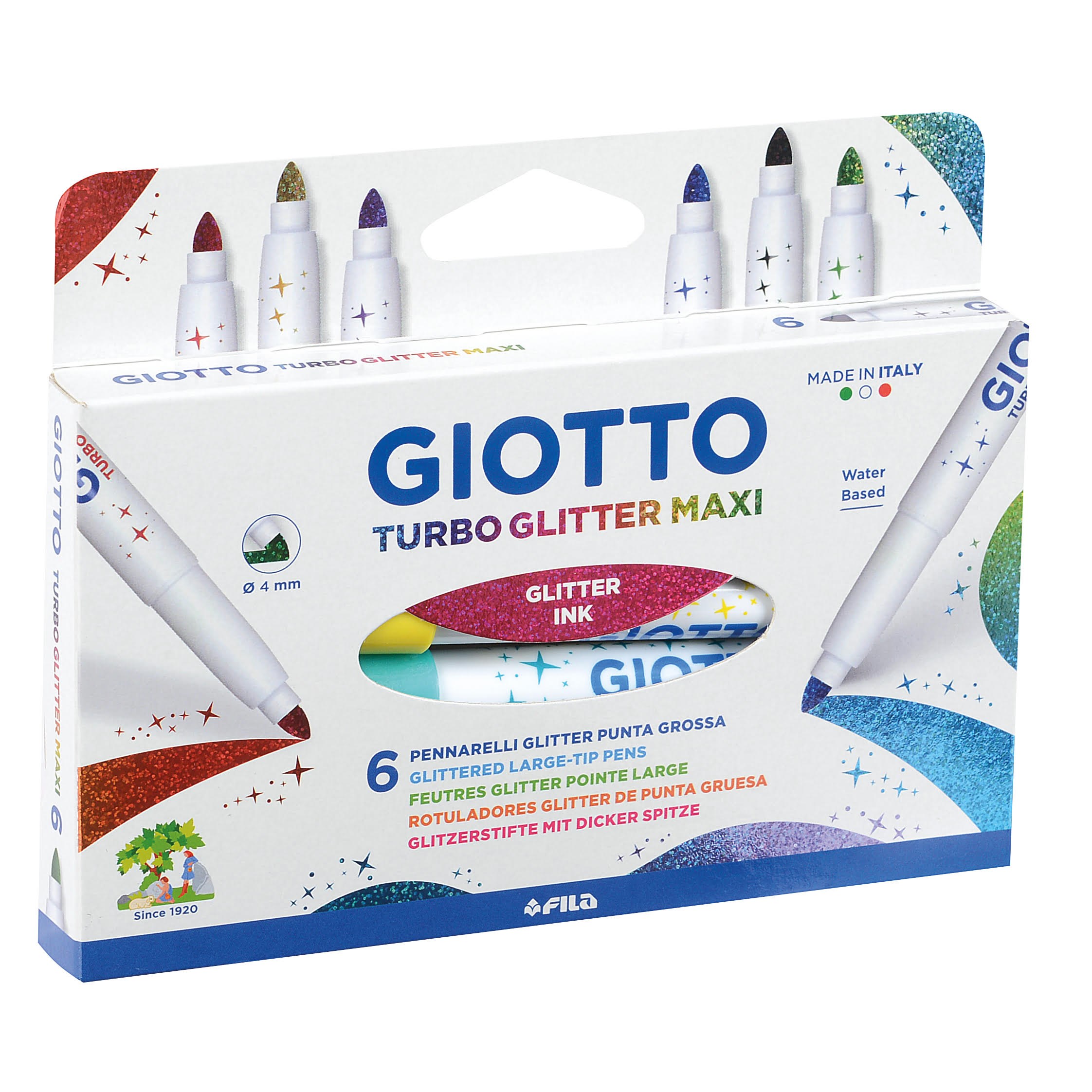 Giotto Turbo Glitter Maxi 6 pcs Tegneværktøj 11-426600