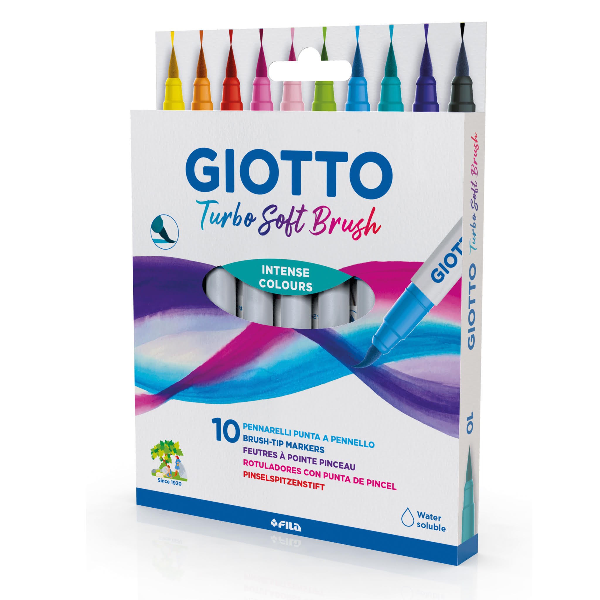 Giotto Turbo Soft Brush Intense Colours 10 pcs BL Tegneværktøj 11-426800