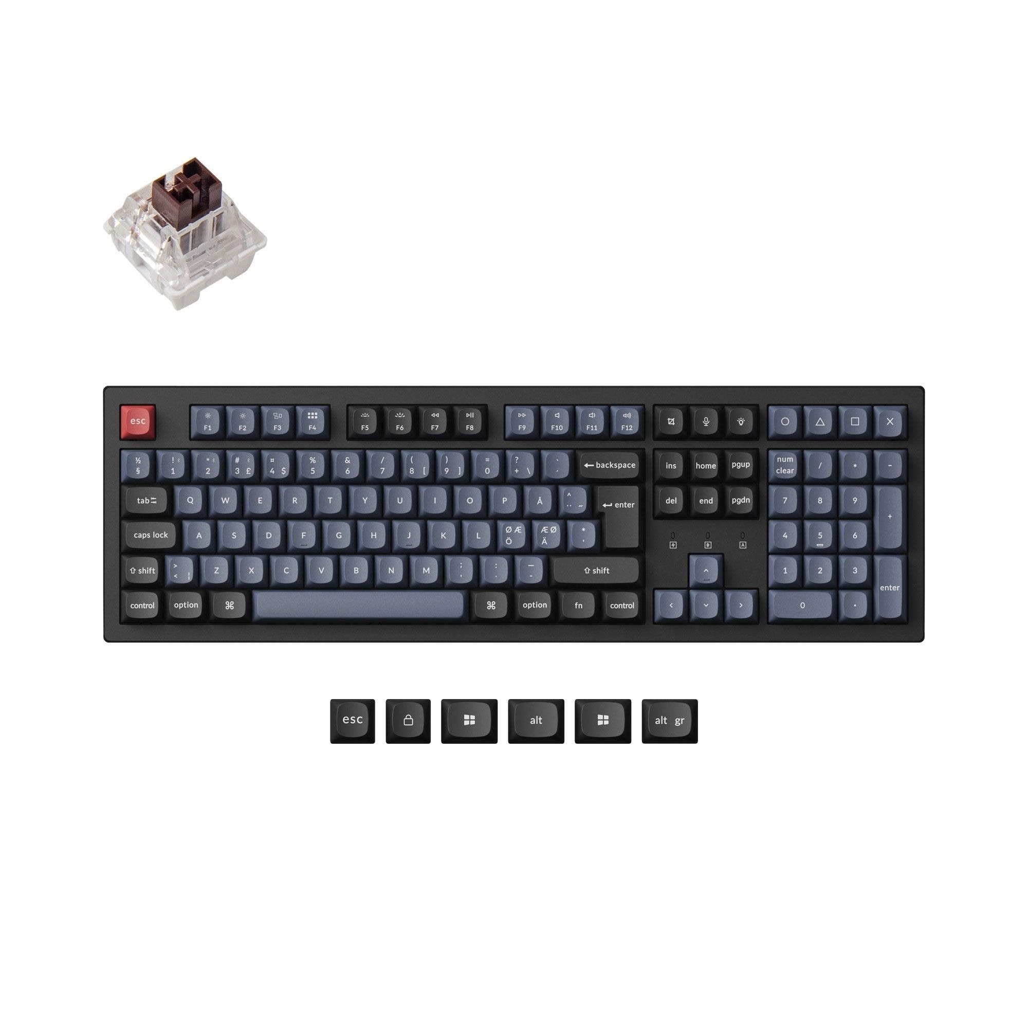 Keychron K10 Pro QMK/VIA Wireless RGB Hot Swap K Pro Brown - Gaming Tastatur - Nordisk - Sort Tastatur K10P-H3P-BO