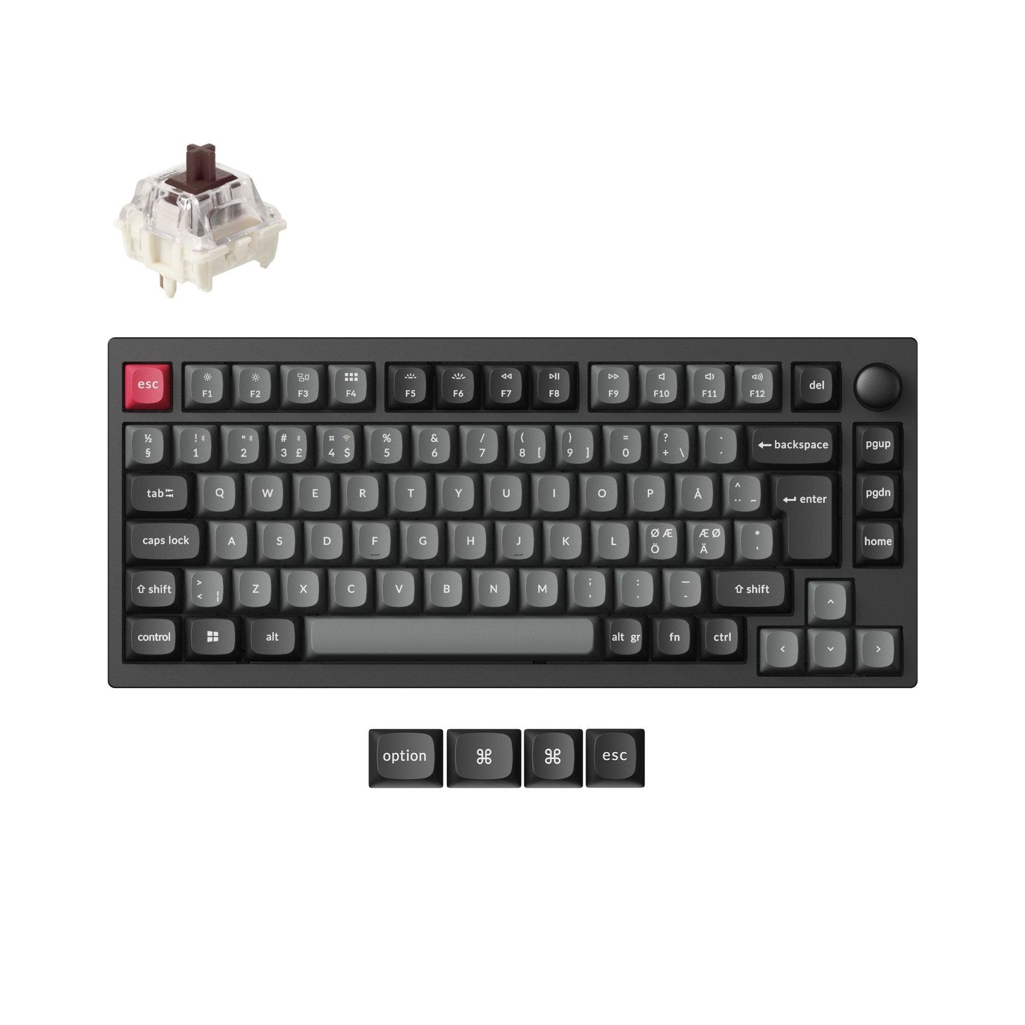 Keychron Lemokey P1 Pro - Gaming Tastatur - Uden Numpad - Nordisk - Sort