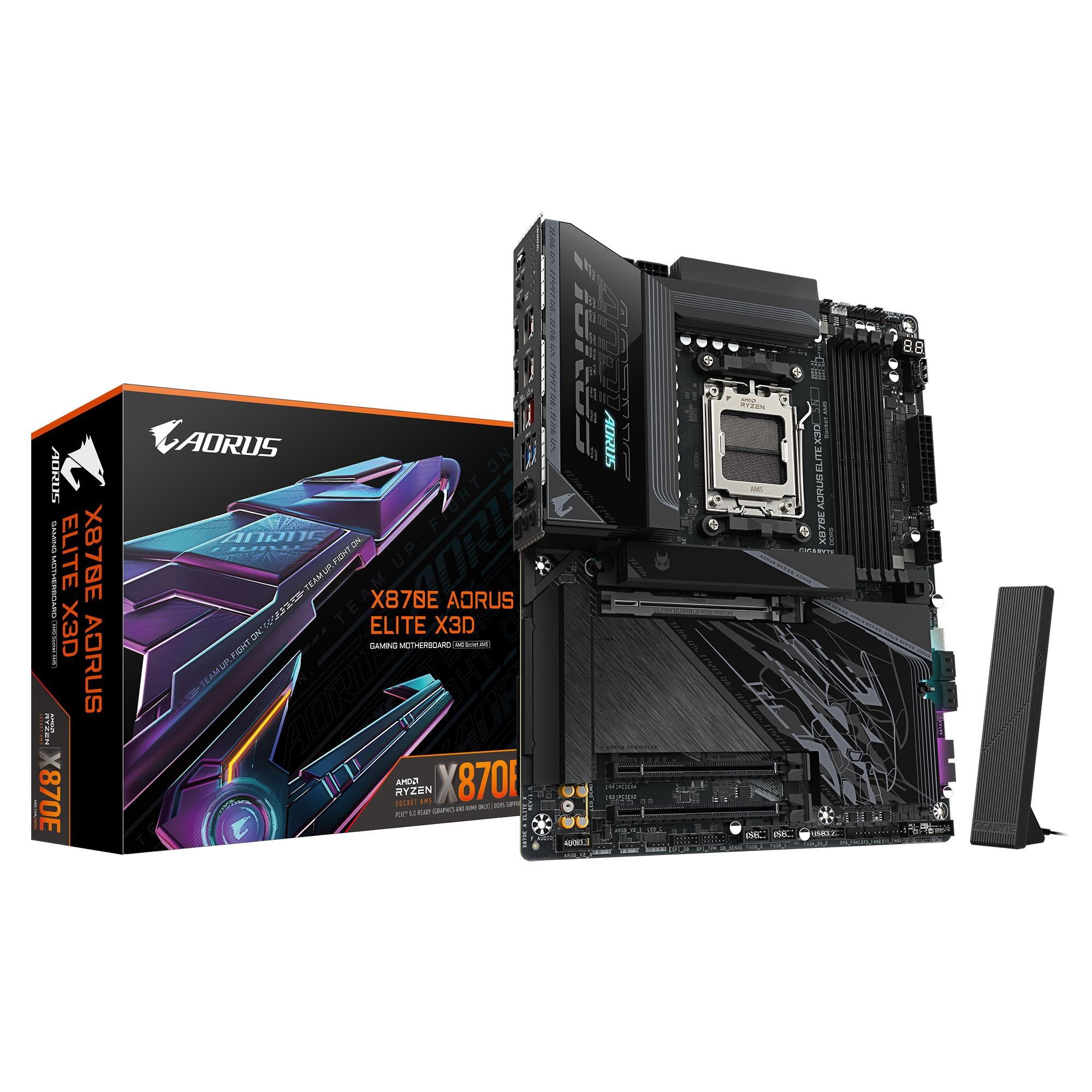 GIGABYTE X870E AORUS ELITE X3D Bundkort - AMD X870E - AMD AM5 - DDR5 RAM - ATX