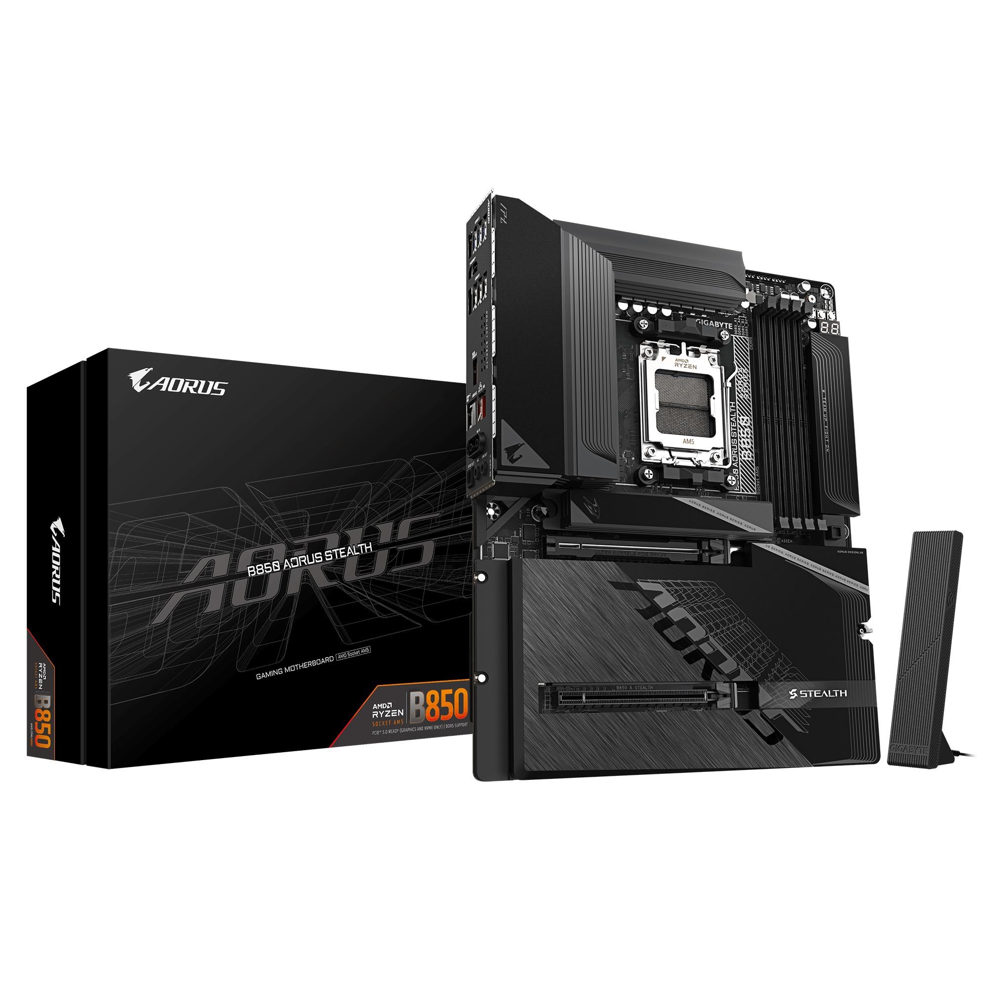 GIGABYTE B850 AORUS STEALTH Bundkort - AMD B850 - AMD AM5 - DDR5 RAM - ATX