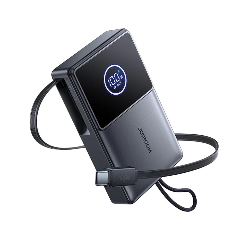 Joyroom JR-PR1 10000mAh 22.5W Powerbank with Built-in Retractable USB-C Cable - Black - 10000 mAh