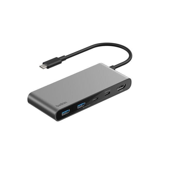 Belkin Connect 7-in-1 USB-C Hub with Dual USB-C Ports - Silver Docking Station AVC023HQSGY