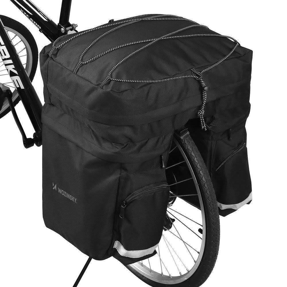 Wozinsky 60L spacious bike rack bag (rain cover included) black (WBB13BK) Cykeltilbehoer 5907769300523