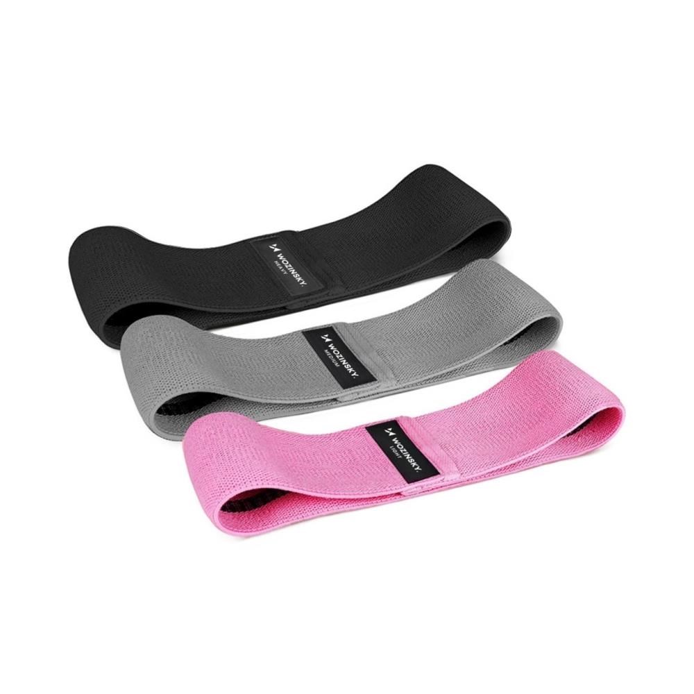 Wozinsky 3x Fabric Resistance Mini Band Set for Yoga Fitness CrossFit Exercises (WFB-01) Træningsudstyr 5907769300813