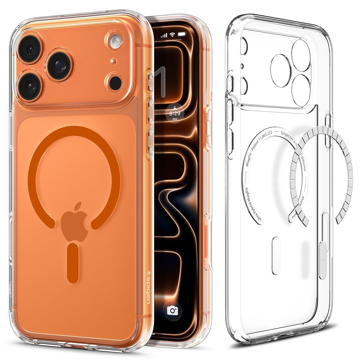 Spigen Ultra Hybrid MagSafe - clear orange - iPhone 17 Pro Mobilcover ACS11112
