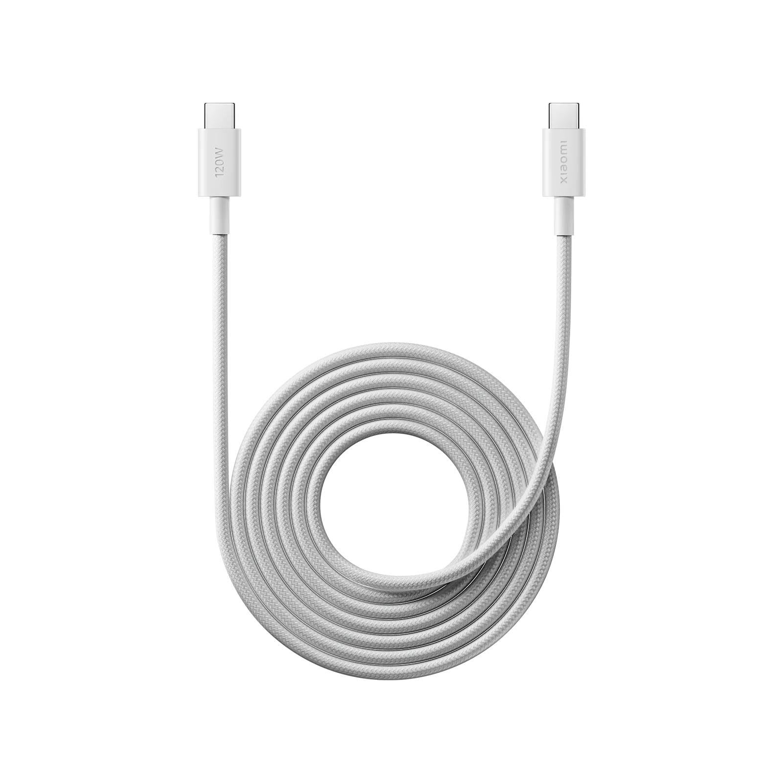 Xiaomi 6A Braided USB-C to USB-C Cable - 2m Usb Kabel Hvid BHR087AGL