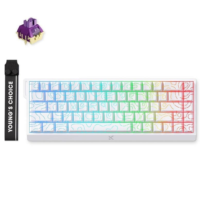 MCHOSE Ace 68 TTC Dragon Lord Hall Effect - Gaming Tastatur - Uden Numpad - Amerikansk engelsk - Hvid Tastatur MC-Ace68-32