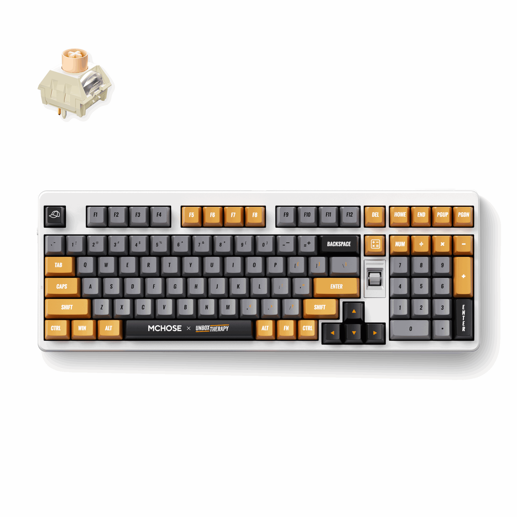 MCHOSE x Unbox Therapy - UT98 Icy Creamsicle (Retro Therapy) - Gaming Tastatur - Amerikansk engelsk - Hvid
