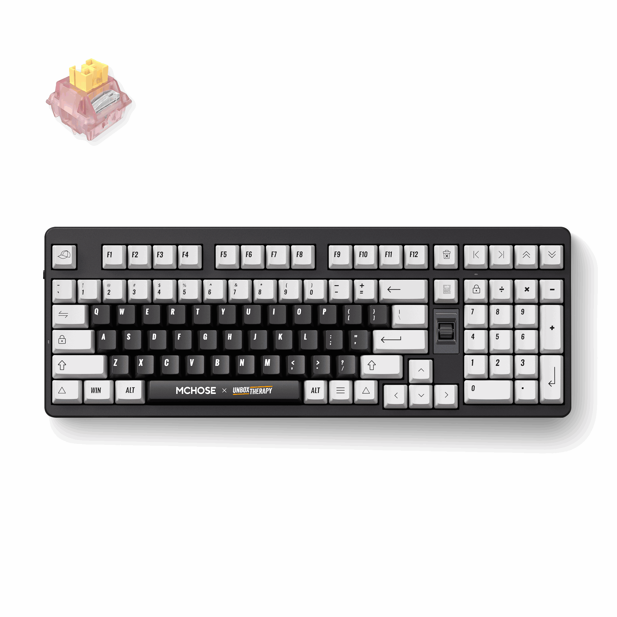 MCHOSE x Unbox Therapy - UT98 Silent Peach V3 (Classic Therapy) - Gaming Tastatur - Amerikansk engelsk - Sort Tastatur HW-UT98-2