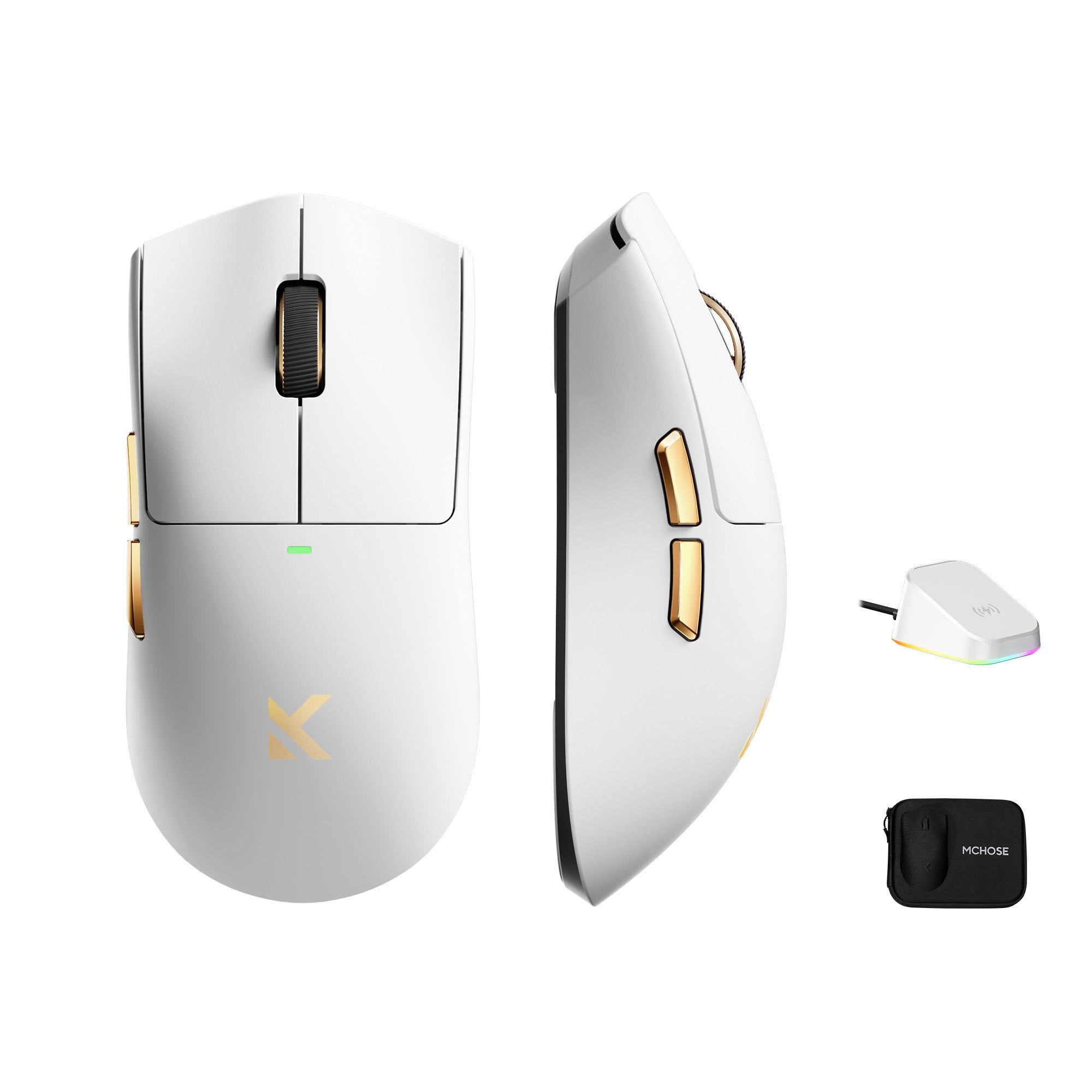 MCHOSE K7 Ultra Lightweight Wireless - Gaming Mus - Optisk - 6 knapper - Hvid