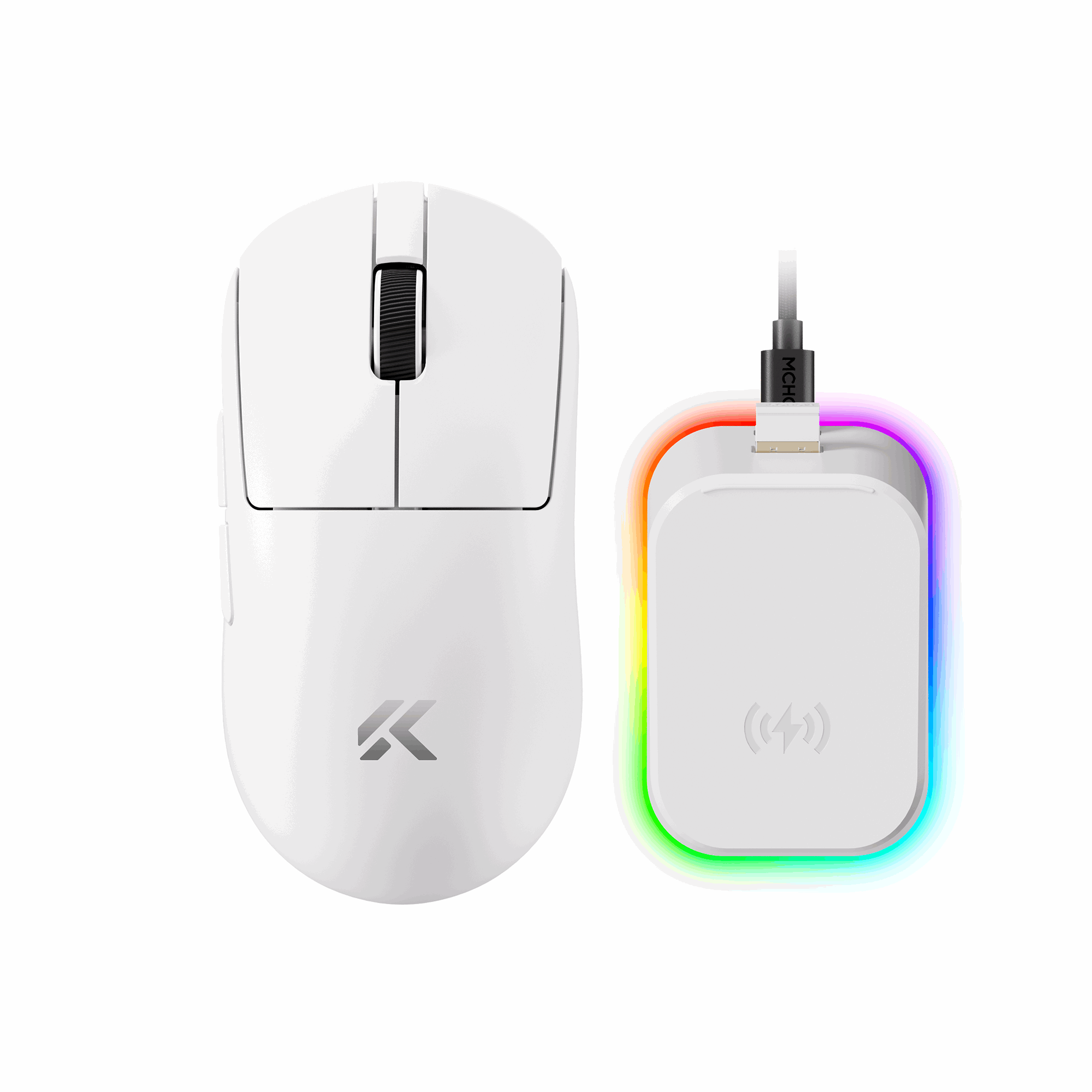 MCHOSE A7 V2 Ultra+ Lightweight Wireless - Gaming Mus - Optisk - 6 knapper - Hvid Mus MC-A7V2-10